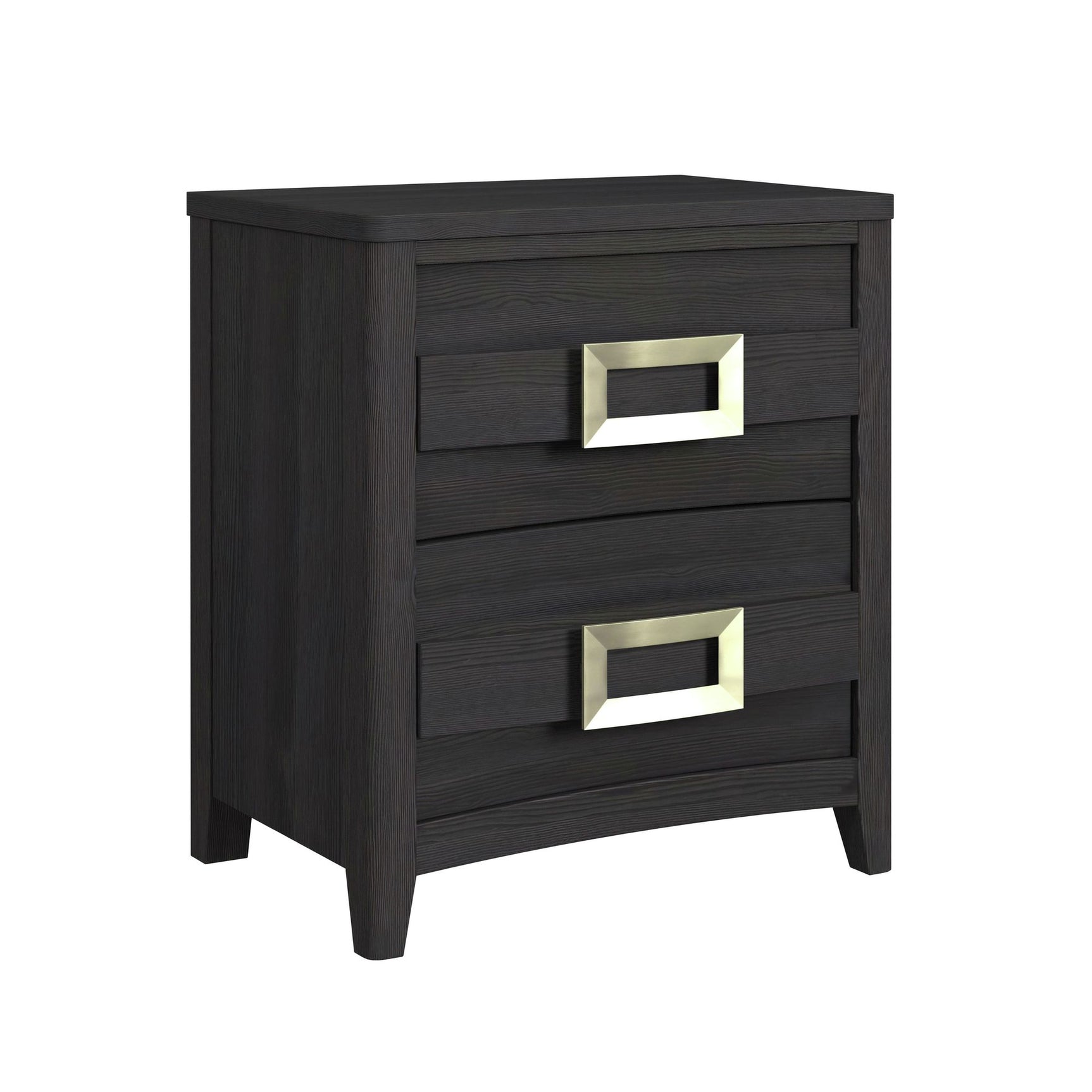Tobias 2-Drawer Nightstand with USB in Black - Tampa Furniture Outlet