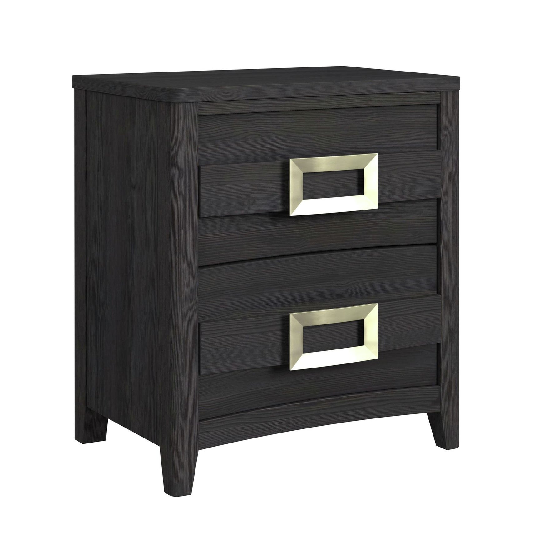 Tobias 2-Drawer Nightstand with USB in Black