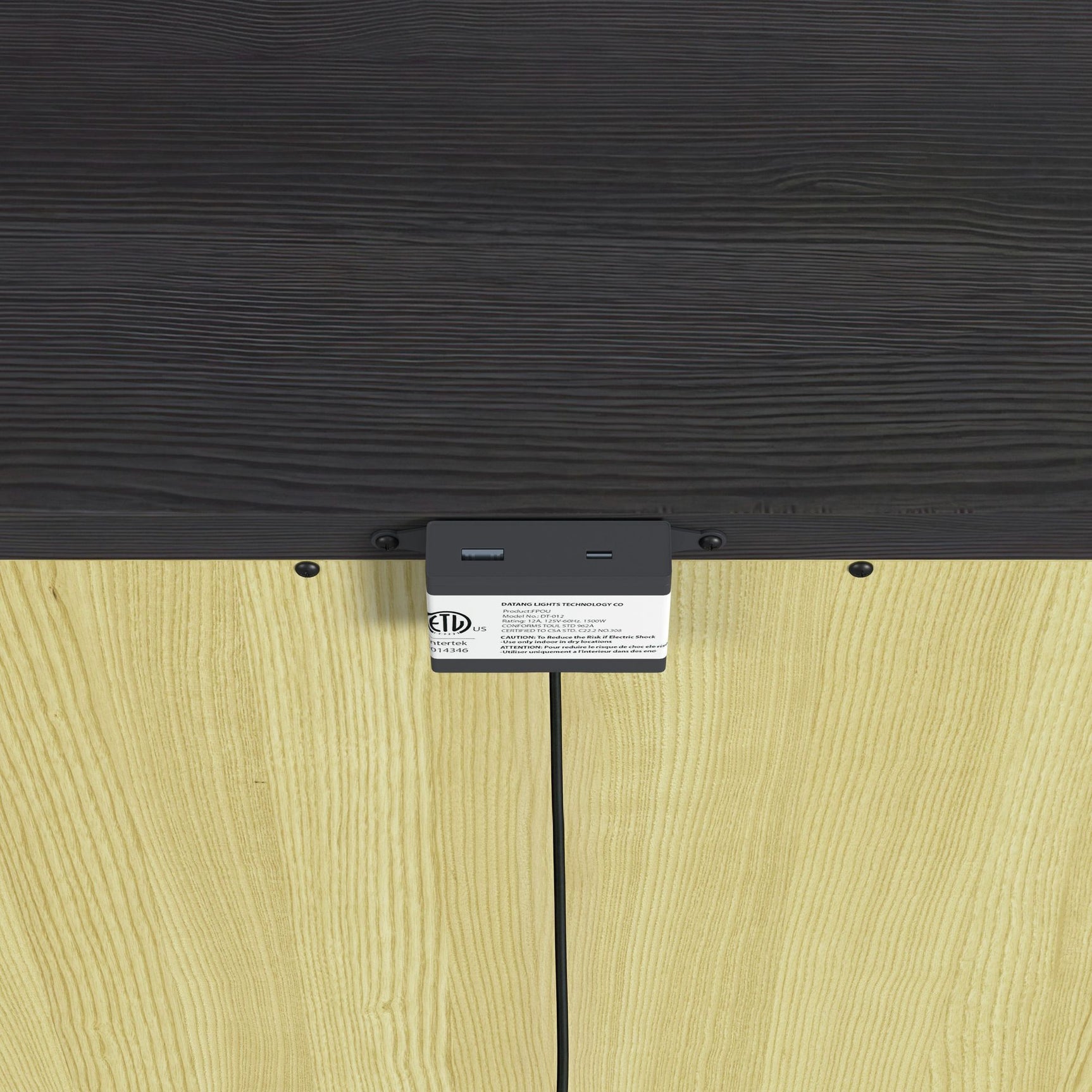 Tobias 2-Drawer Nightstand with USB in Black