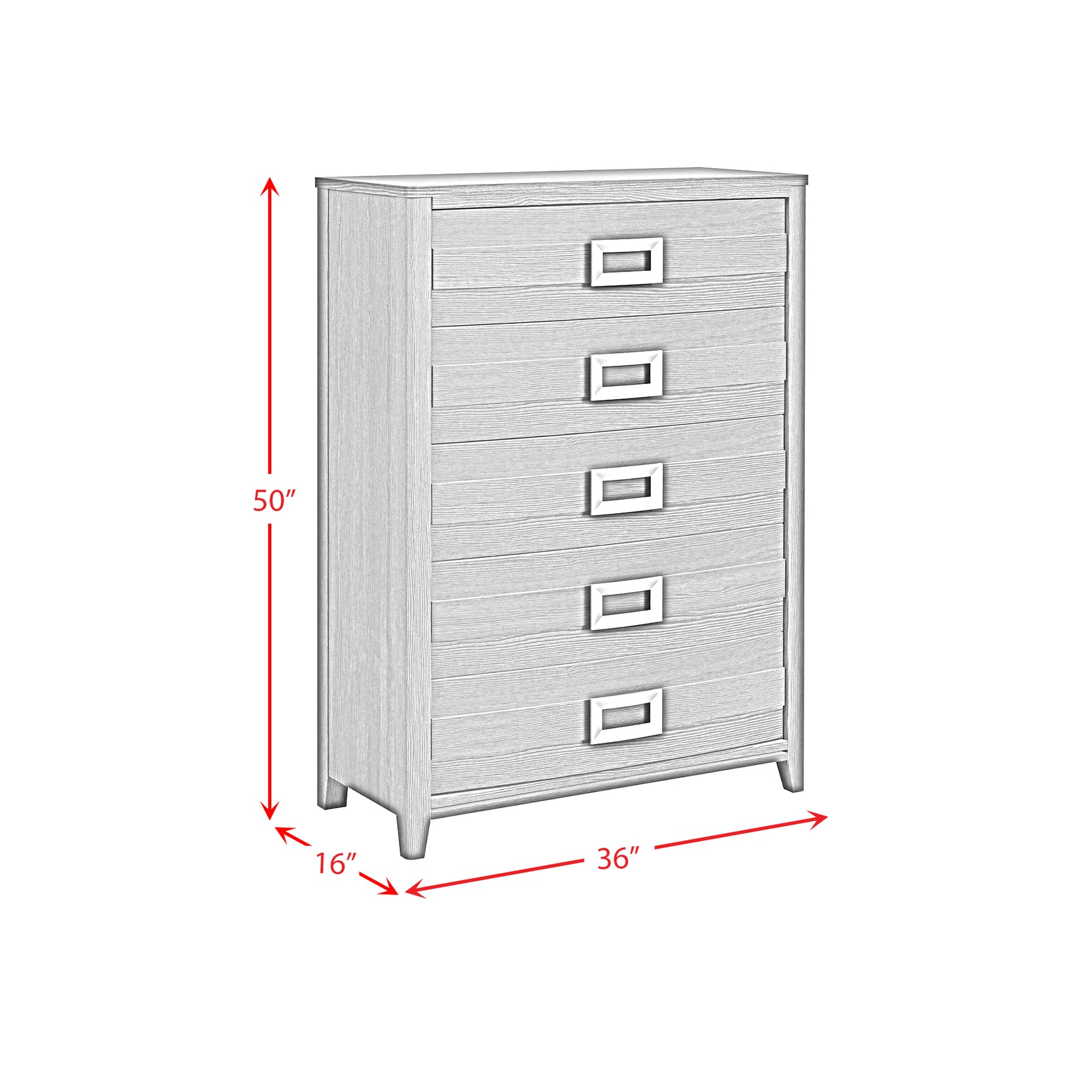Tobias 5-Drawer Chest in Black