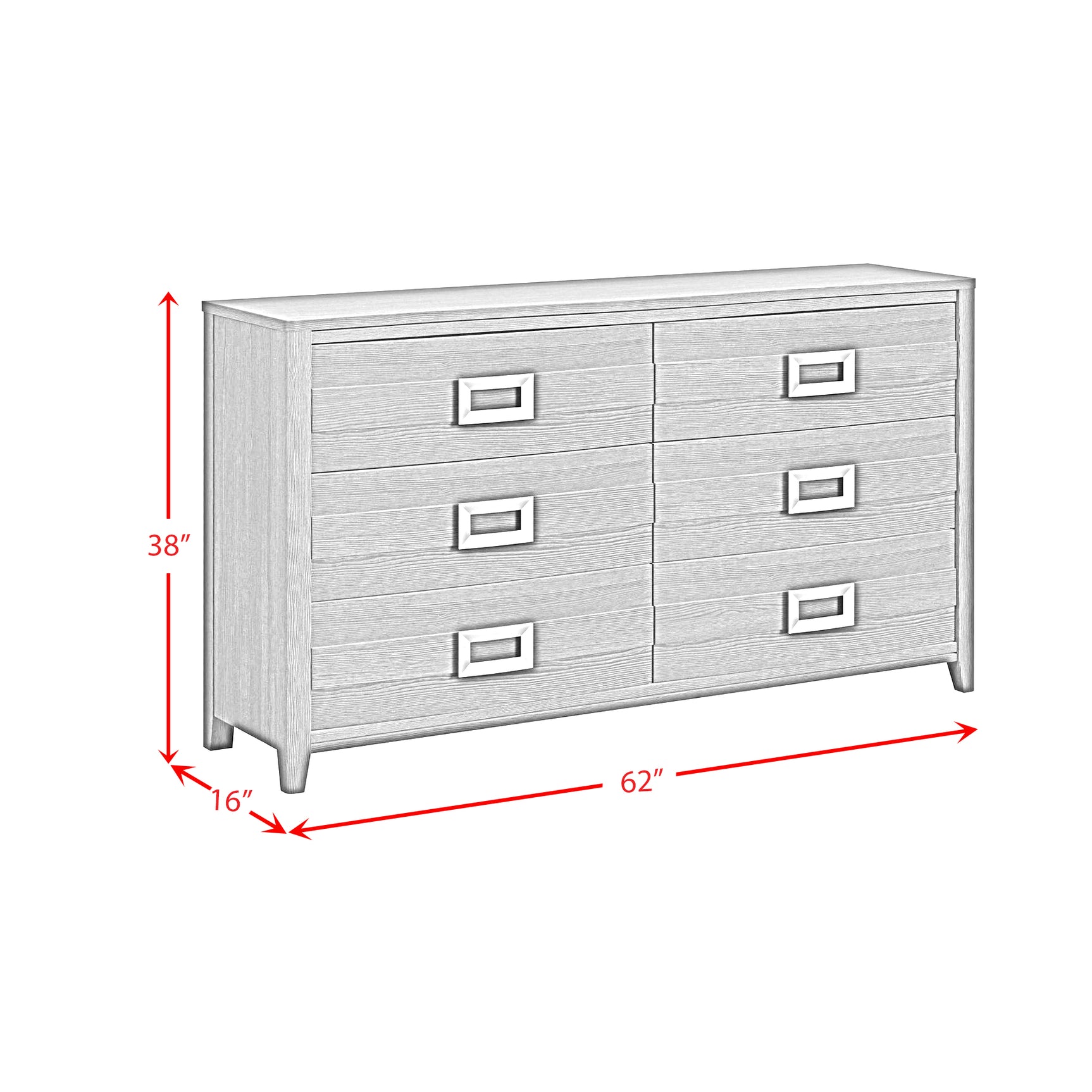 Tobias 6-Drawer Dresser in Black - Tampa Furniture Outlet