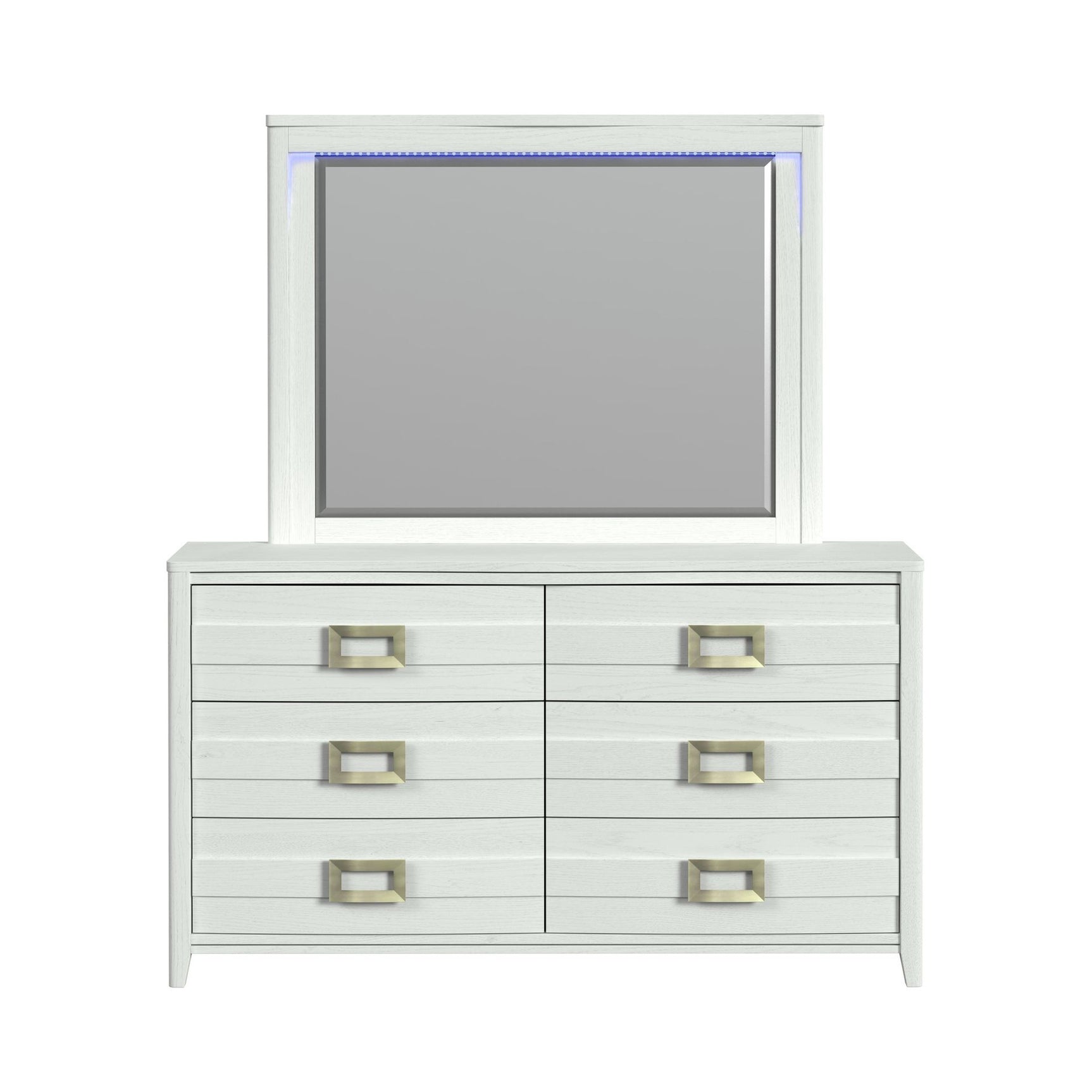 Tobias Dresser and Mirror Set with LED in White