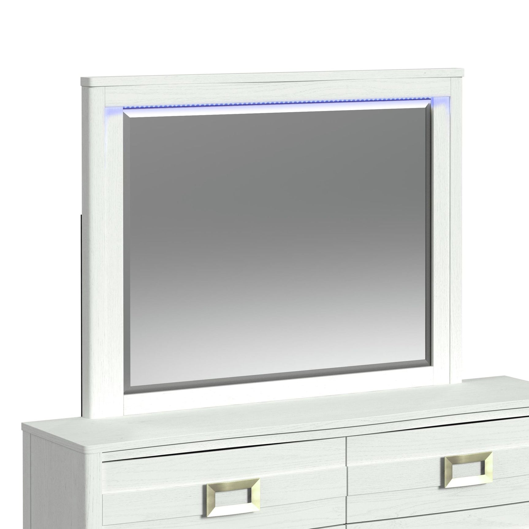 Tobias Dresser and Mirror Set with LED in White
