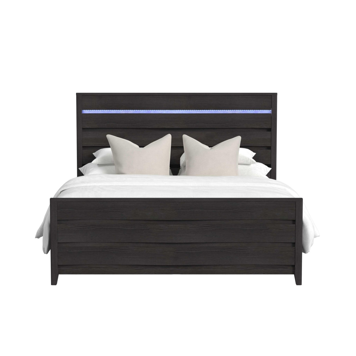 Tobias King Bed with LED in Black