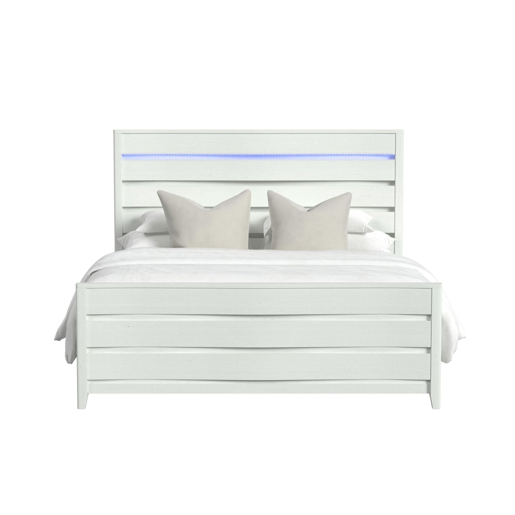 Tobias King Bed with LED in White