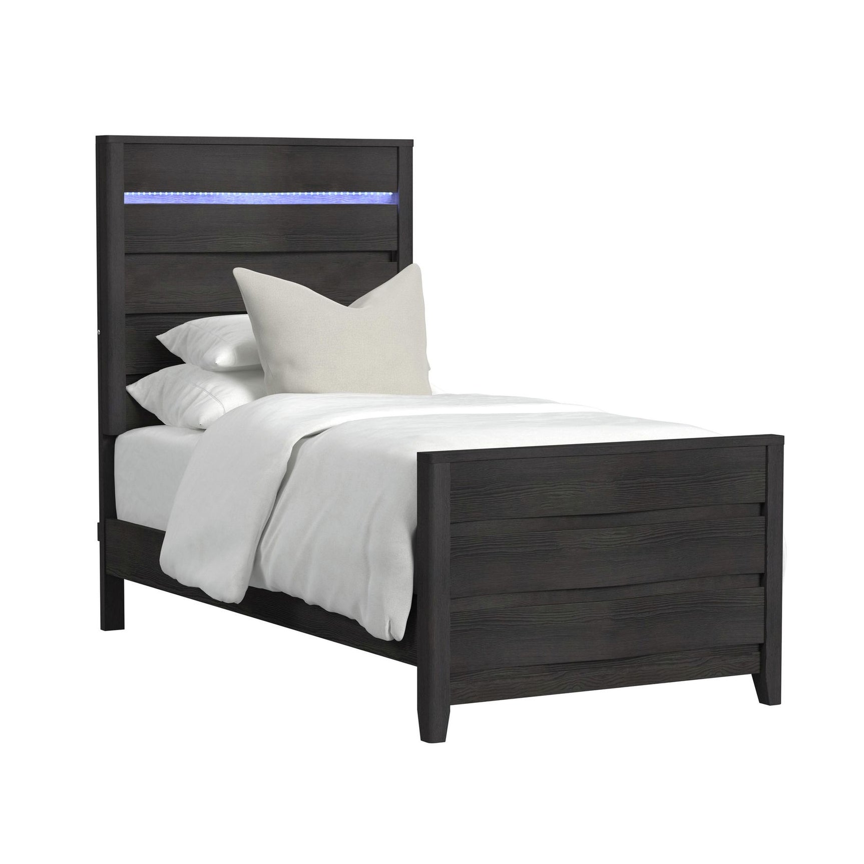 Tobias Twin Bed with LED in Black