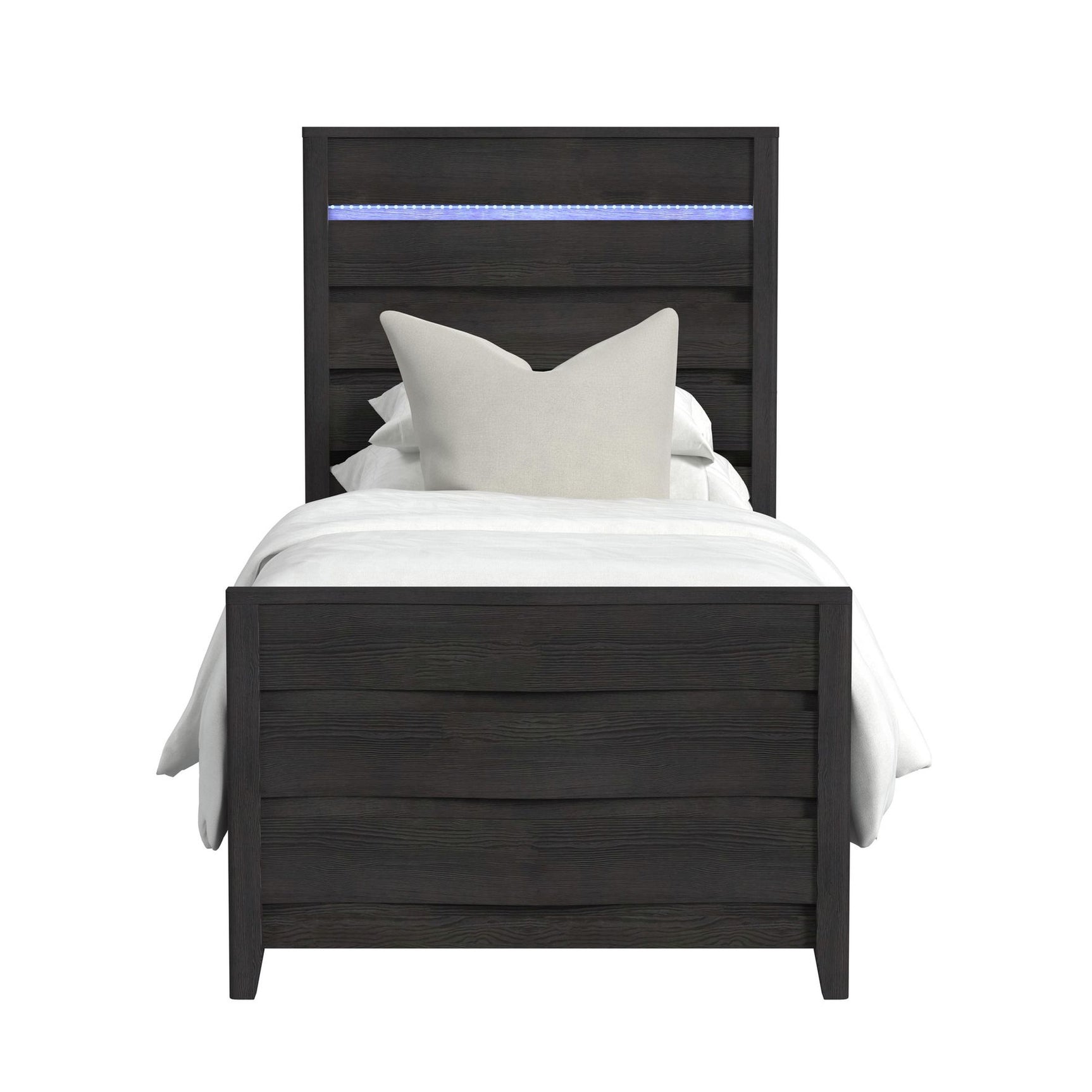 Tobias Twin Bed with LED in Black