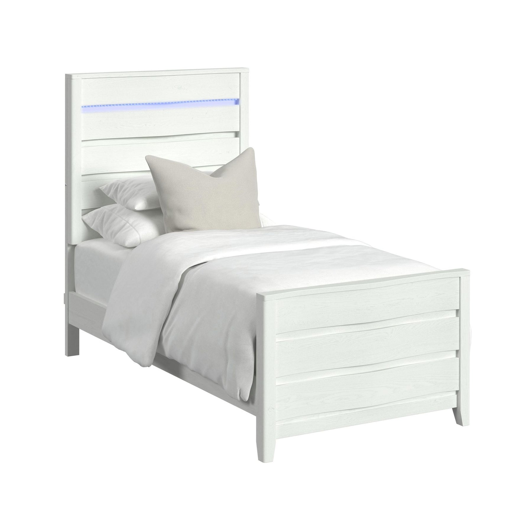 Tobias Twin Bed with LED in White