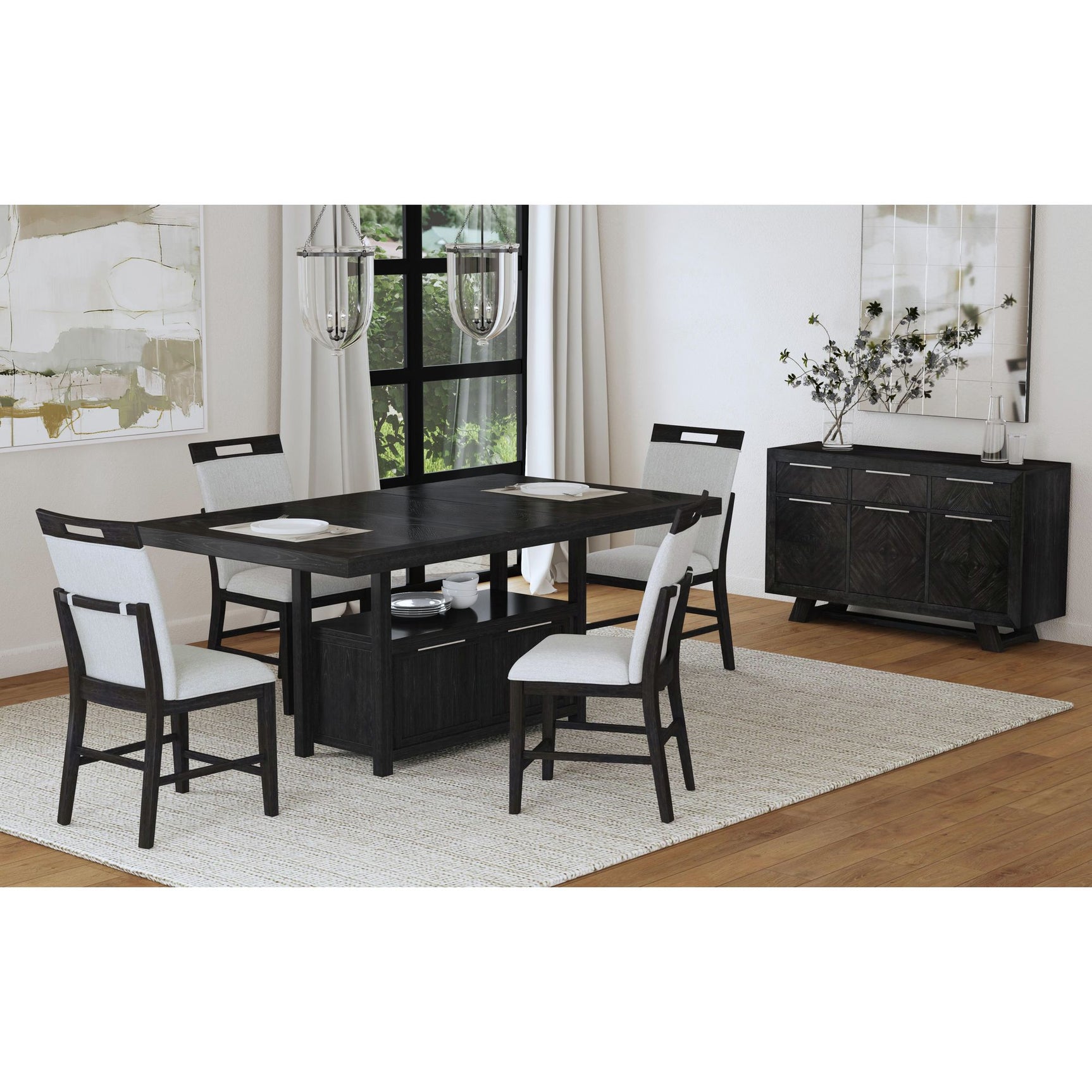 Transcend Counter Table with 20" Leaf in Charcoal – SKU D-12980-3-CT | Elements