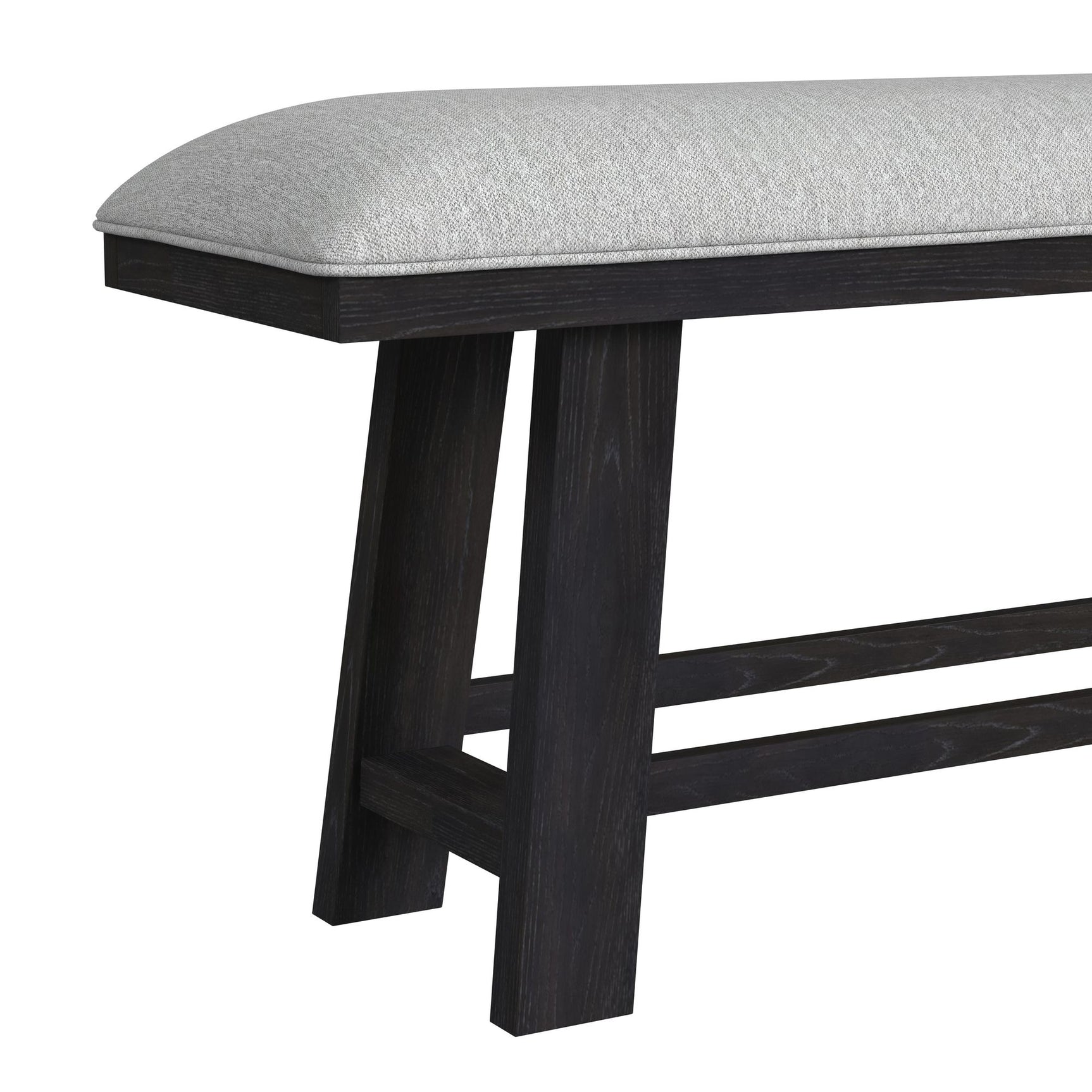 Transcend Counter Bench with Light Grey Fabric in Charcoal - Tampa Furniture Outlet