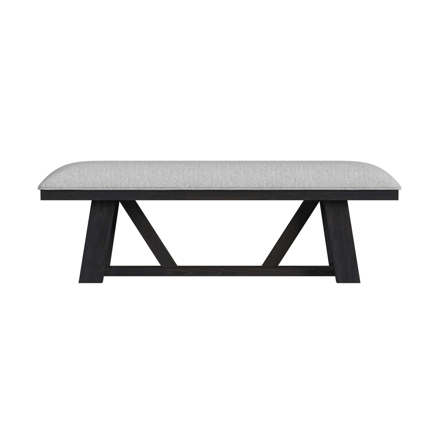 Transcend Dining Bench with Light Grey Fabric in Charcoal - Tampa Furniture Outlet