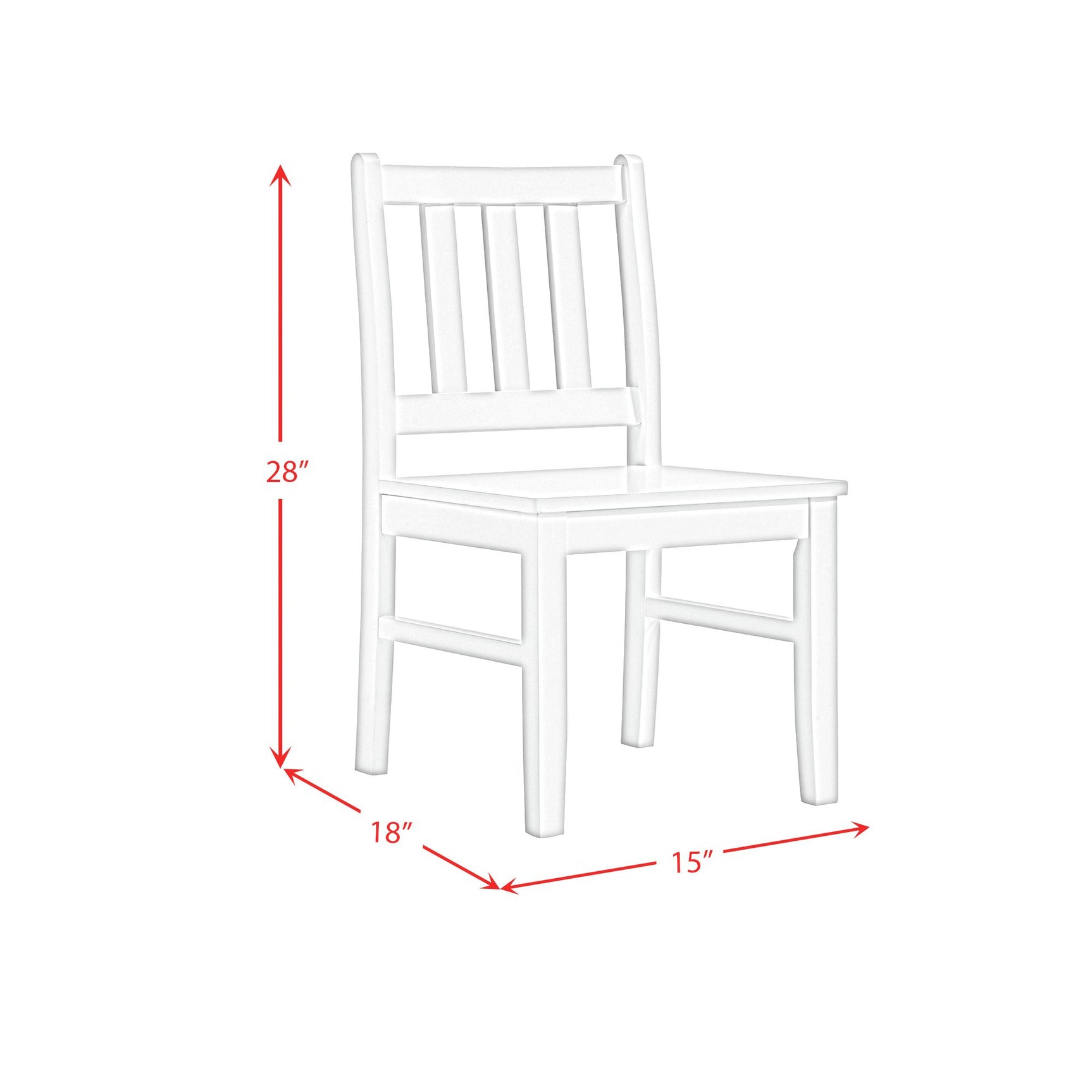 Travis Youth 5PC Dining Set with Table and 4 Chairs in White - Tampa Furniture Outlet