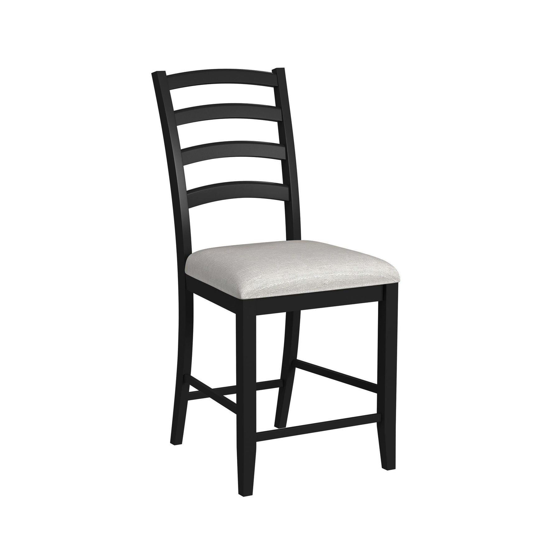 Tulane 5pc Counter Table & 4 Counter Chairs with Beige Fabric in Oak & Black