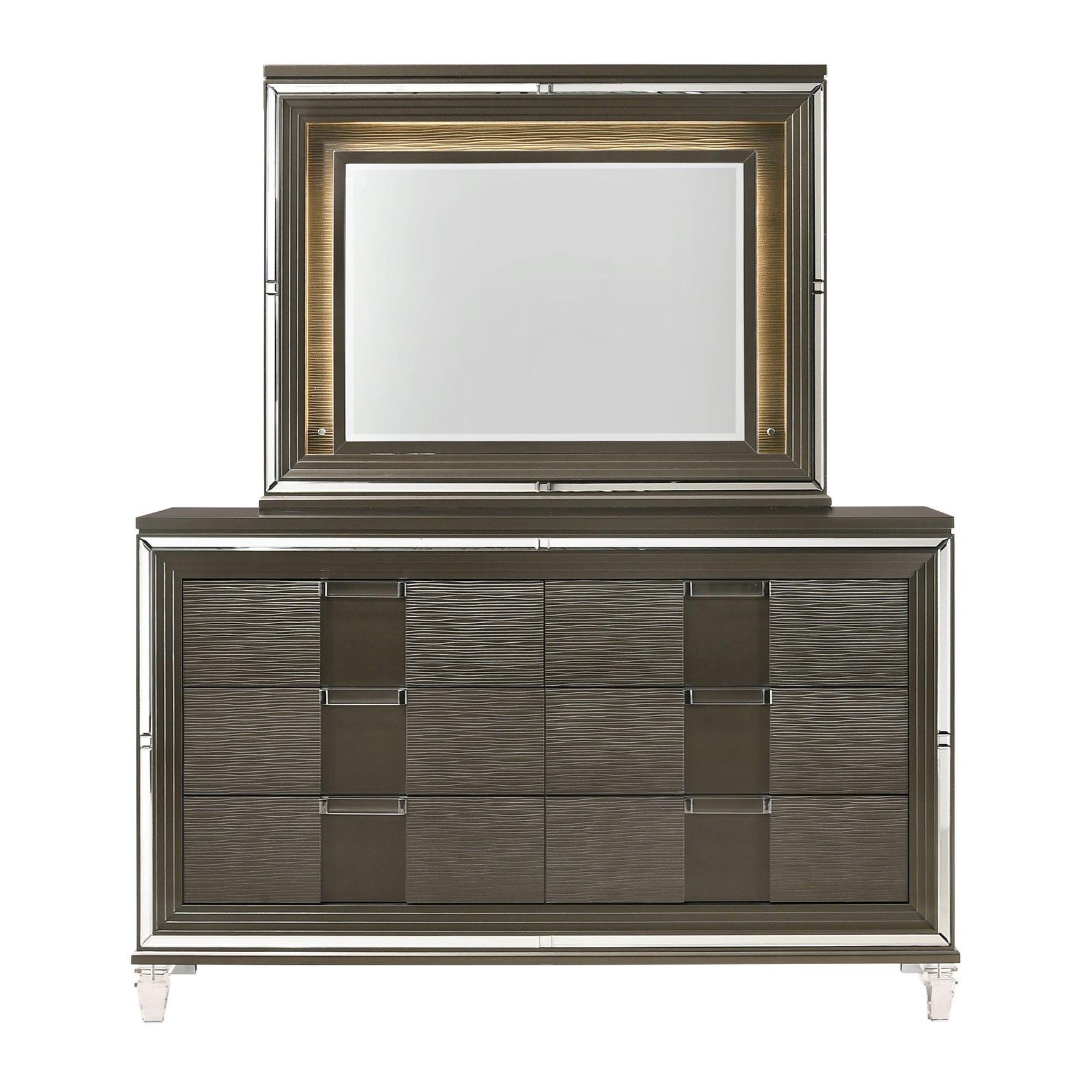 Twenty Nine 6-Drawer Dresser w/ Mood Lighting Mirror - Tampa Furniture Outlet