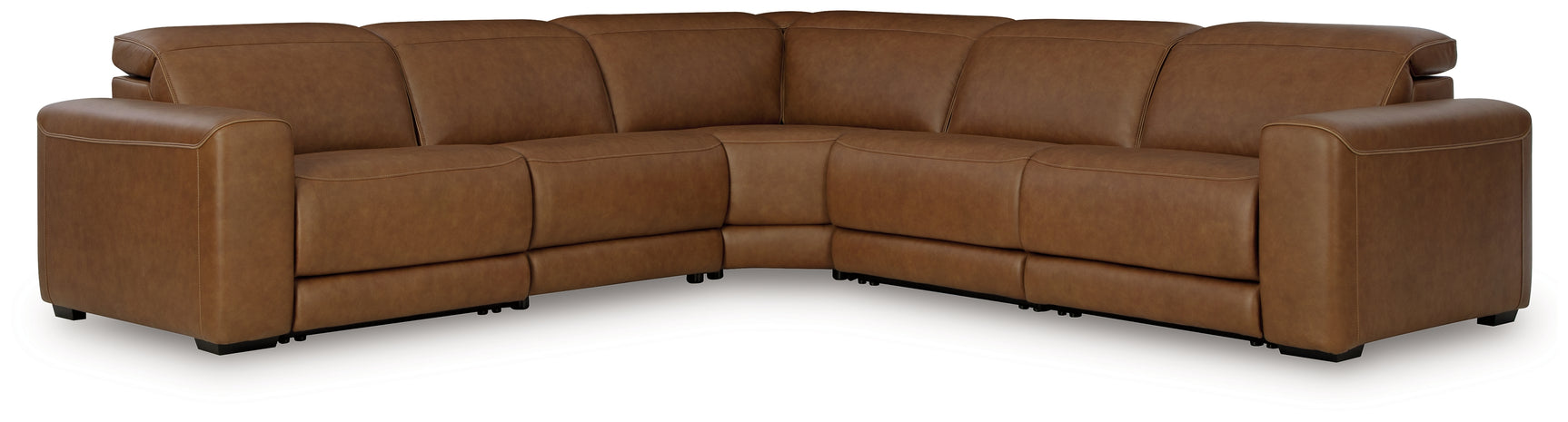 Tampa Furniture Outlet - Ashley Furniture - Magic Man Sectional - 6-Piece Power Reclining Sectional with Console / Caramel - PCU10700S8