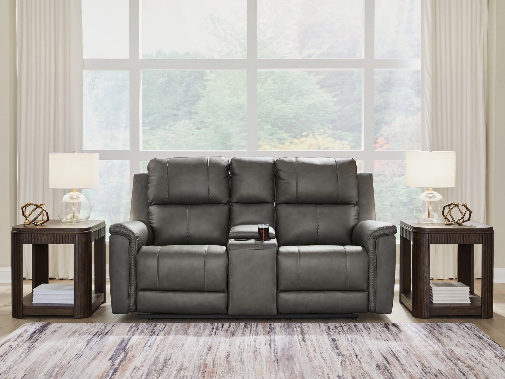 Tampa Furniture Outlet - Ashley Furniture - Bleckley Living Room - PWR REC Loveseat/CON/ADJ HDRST / Anchor - PCU1200018