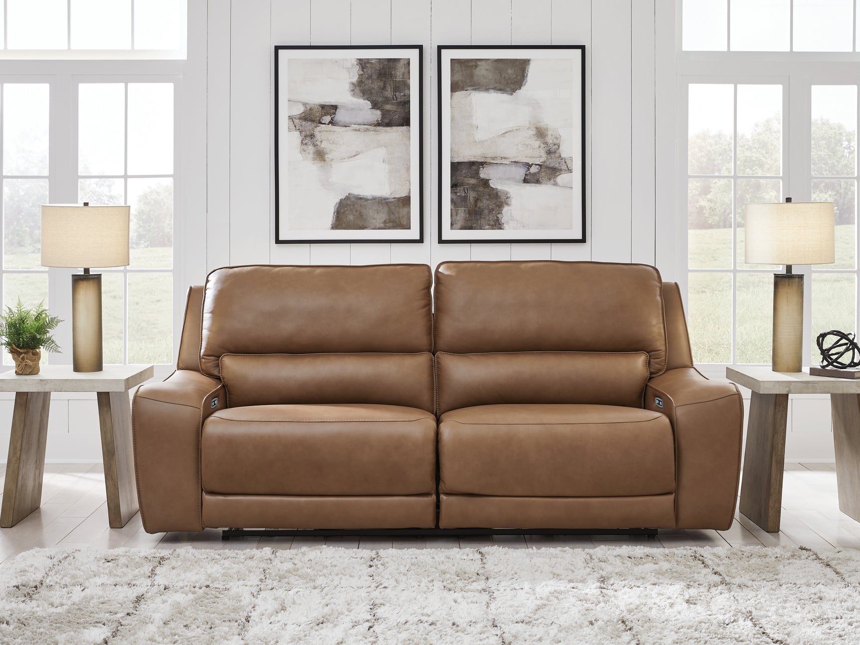 Tampa Furniture Outlet - Ashley Furniture - DeepWakes Living Room - 2 Seat PWR REC Sofa ADJ HDREST / Caramel - PCU6260647