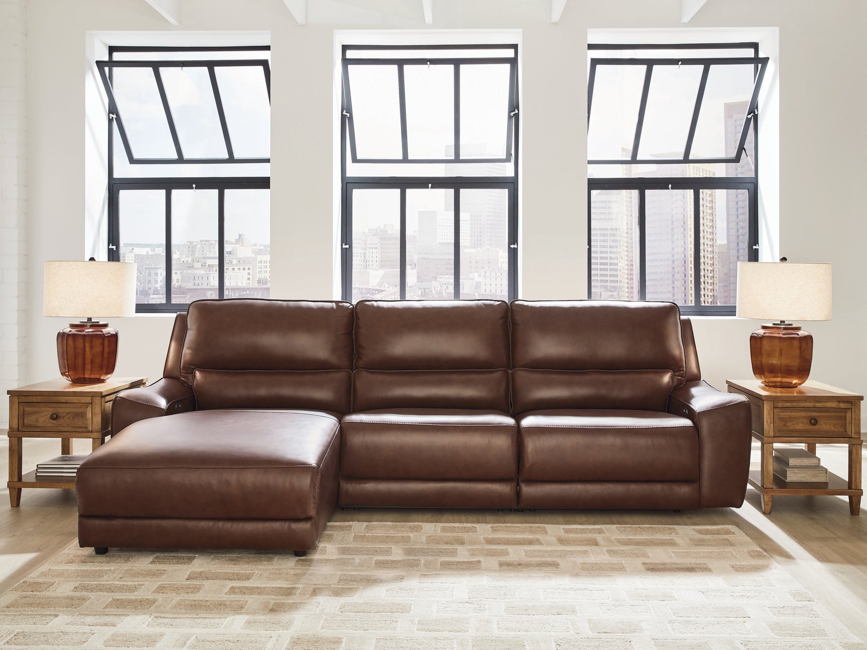 Tampa Furniture Outlet - Ashley Furniture - DeepWakes Sectional - 3-Piece Reclining Sofa Chaise / Canyon - PCU62607S23
