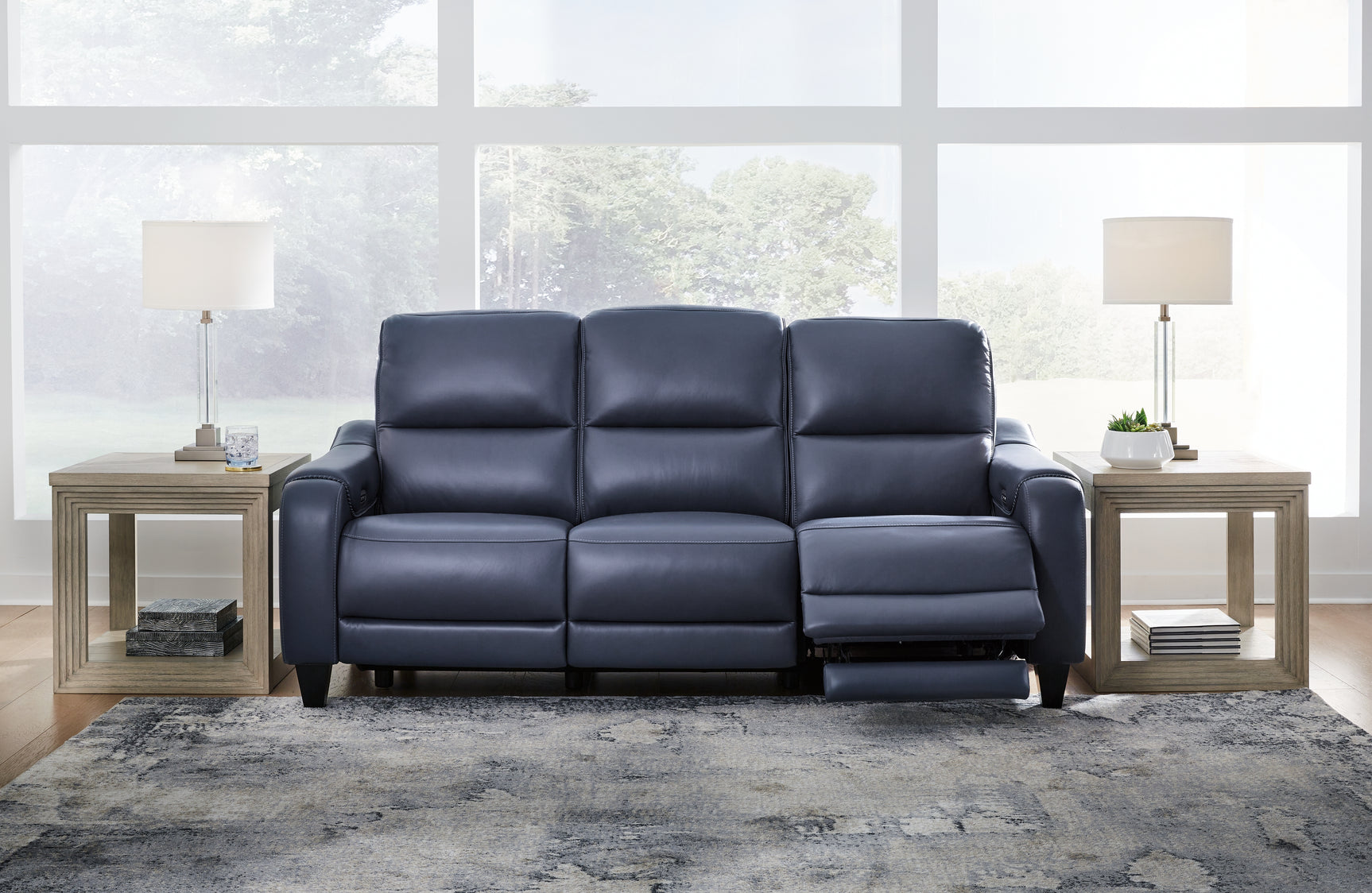 Tampa Furniture Outlet - Ashley Furniture - Mercomatic Living Room - PWR REC Sofa with ADJ Headrest / Ocean - U7531115