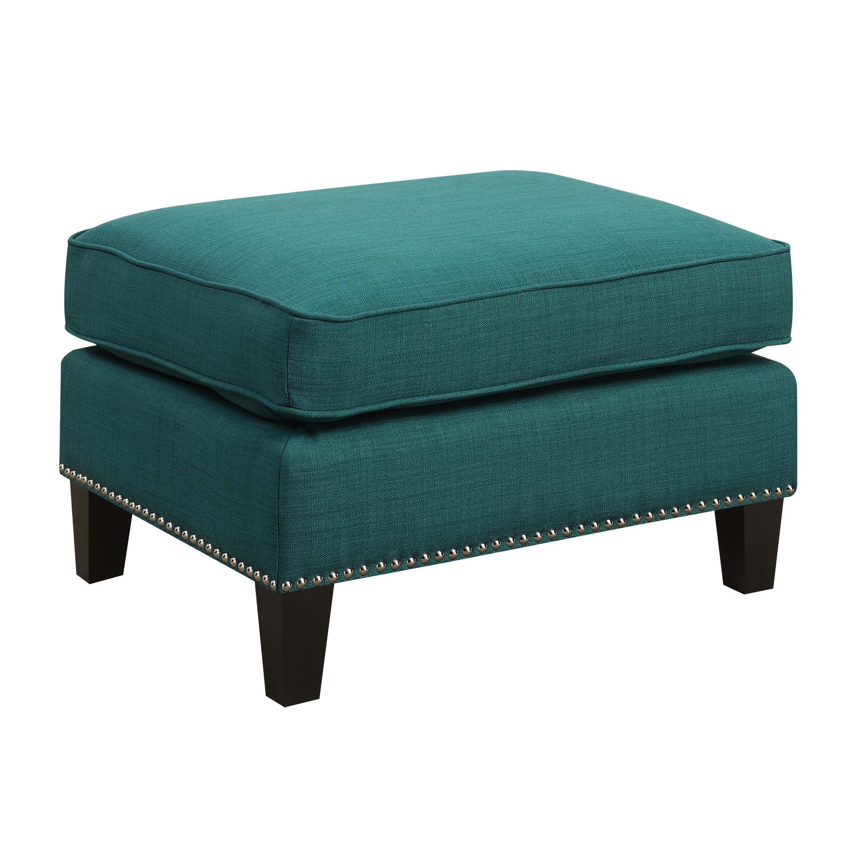 Erica 497 Ottoman W/Chrome Nail Heirloome Teal (ISTA 3) - Tampa Furniture Outlet
