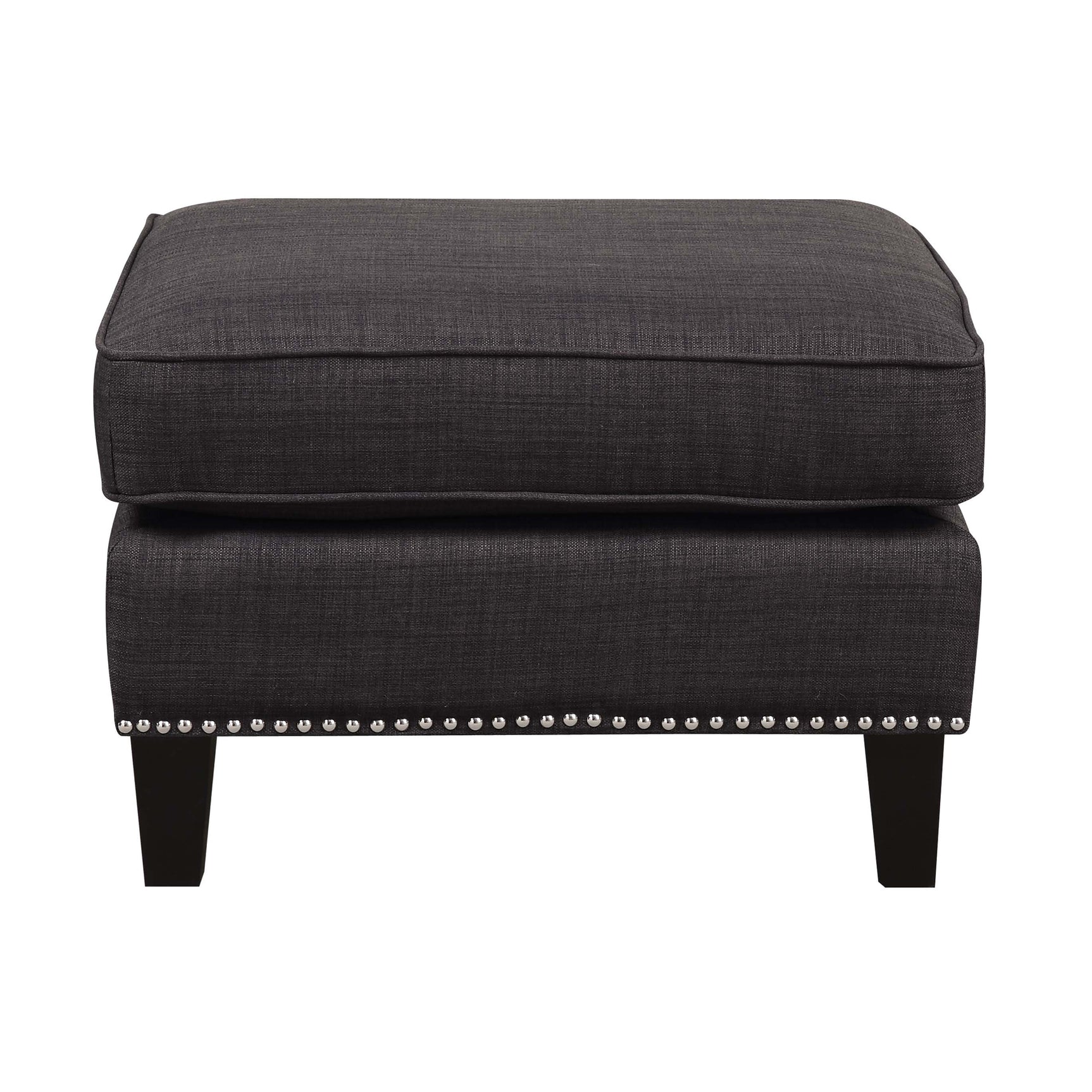 Erica 497 Ottoman W/Chrome Nail Heirloom Charcoal (ISTA 3) - Tampa Furniture Outlet