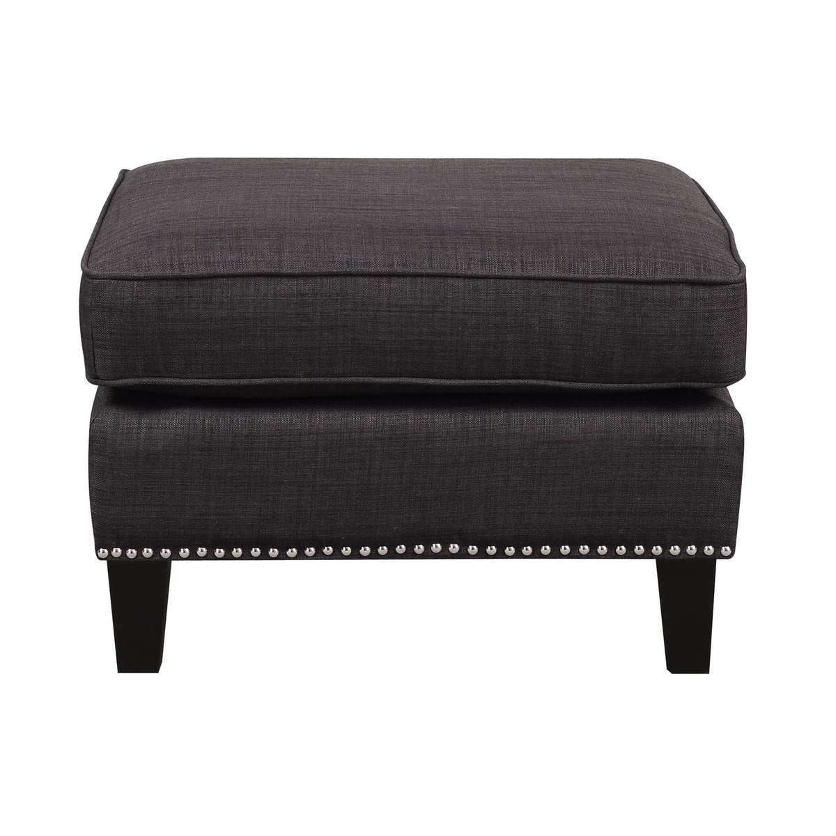 Erica 497 Ottoman W/Chrome Nail Heirloom Charcoal (ISTA 3)