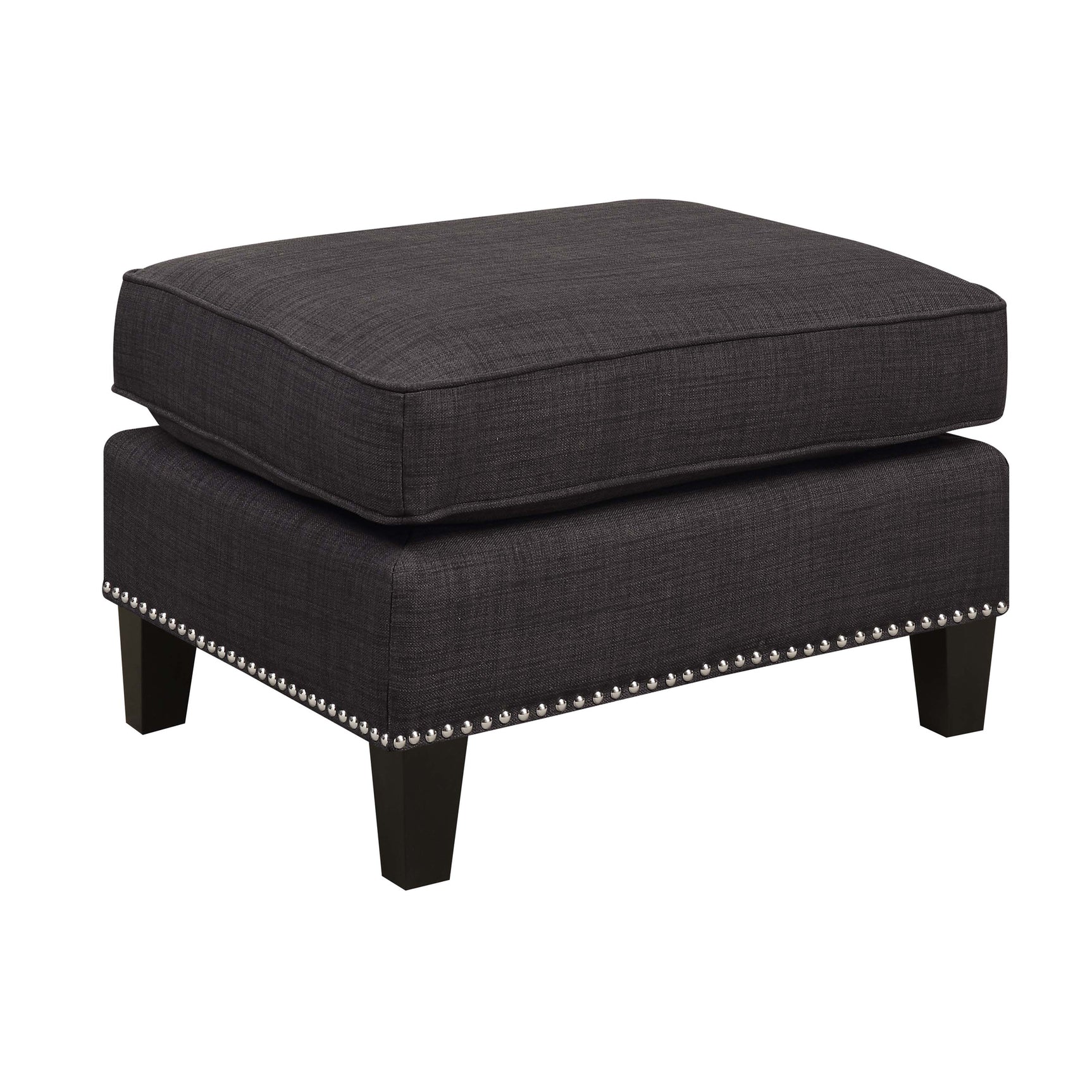 Erica 497 Ottoman W/Chrome Nail Heirloom Charcoal (ISTA 3) - Tampa Furniture Outlet