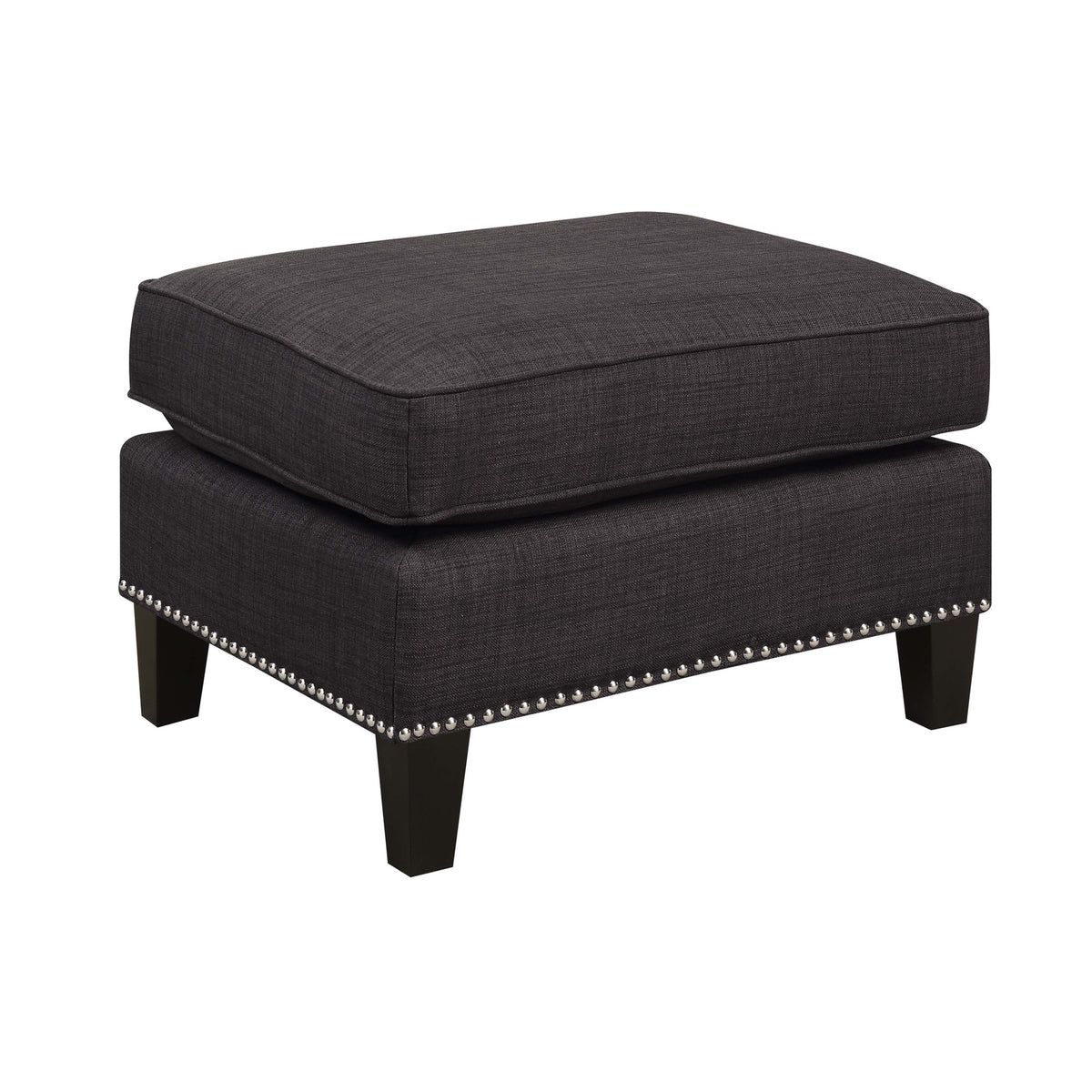 Erica 497 Ottoman W/Chrome Nail Heirloom Charcoal (ISTA 3)