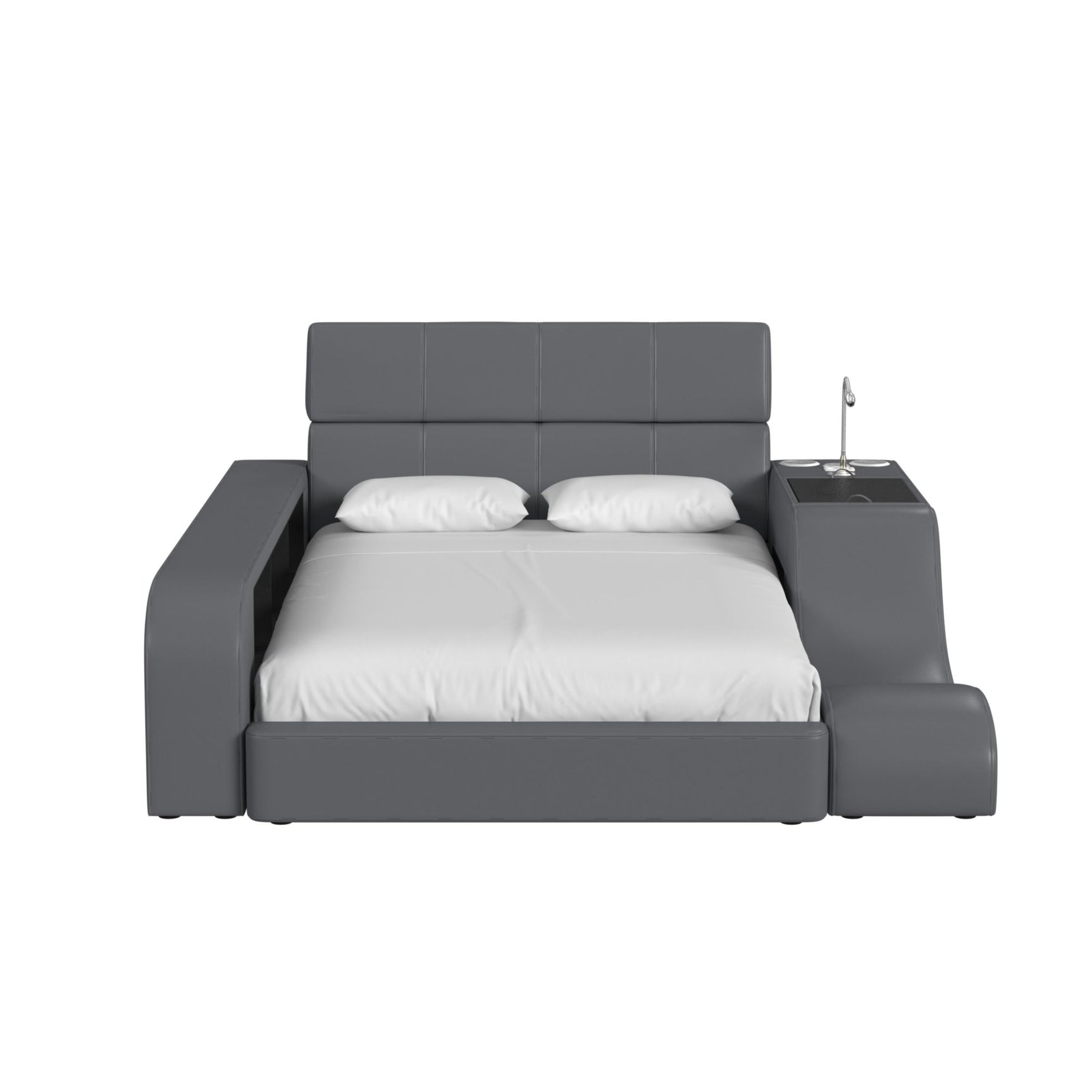 Valari Lounge Chair in Grey PU - Tampa Furniture Outlet
