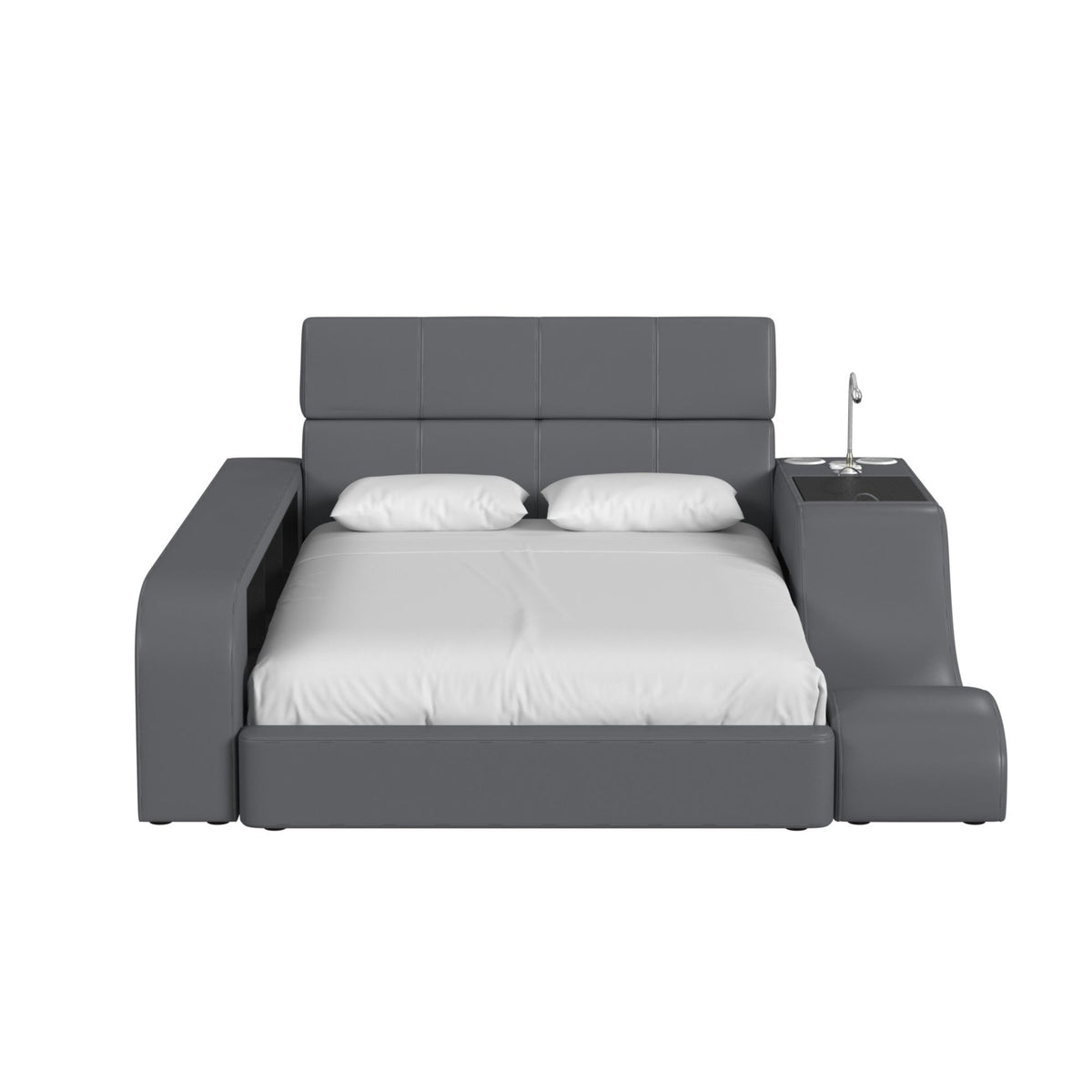 Valari Full Transformer Bed with Electronic Features in Grey PU