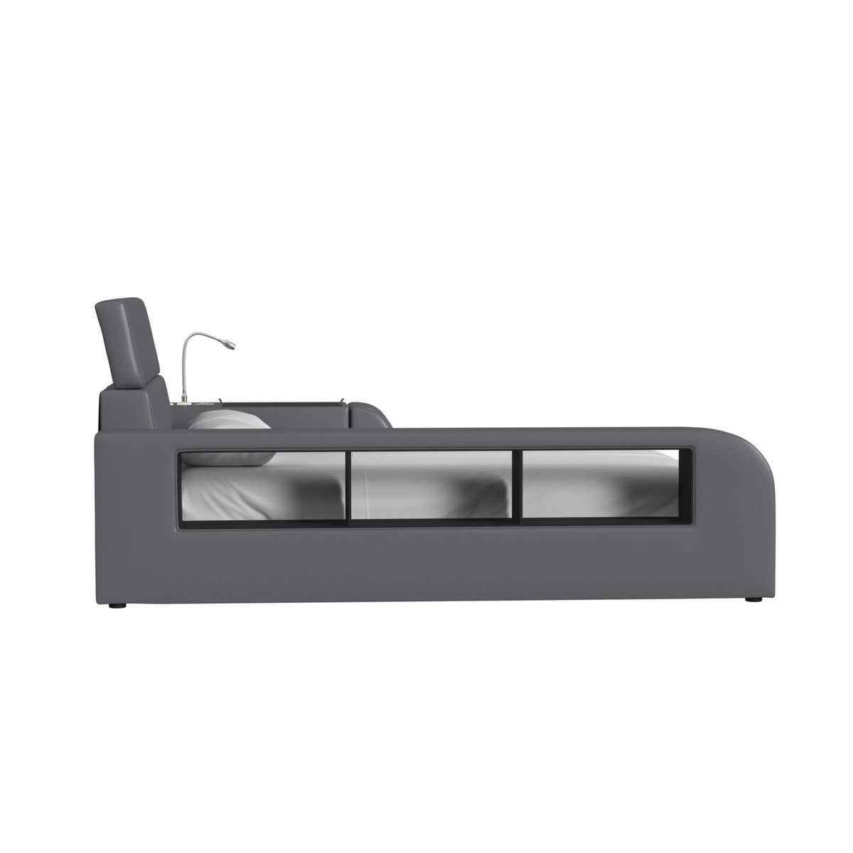 Valari Full Transformer Bed with Electronic Features in Grey PU