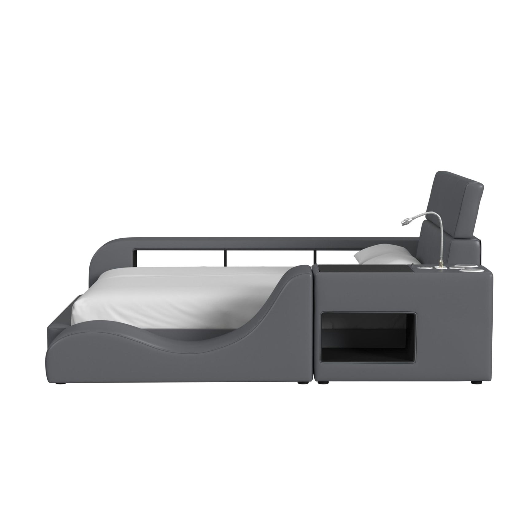 Valari Lounge Chair in Grey PU - Tampa Furniture Outlet
