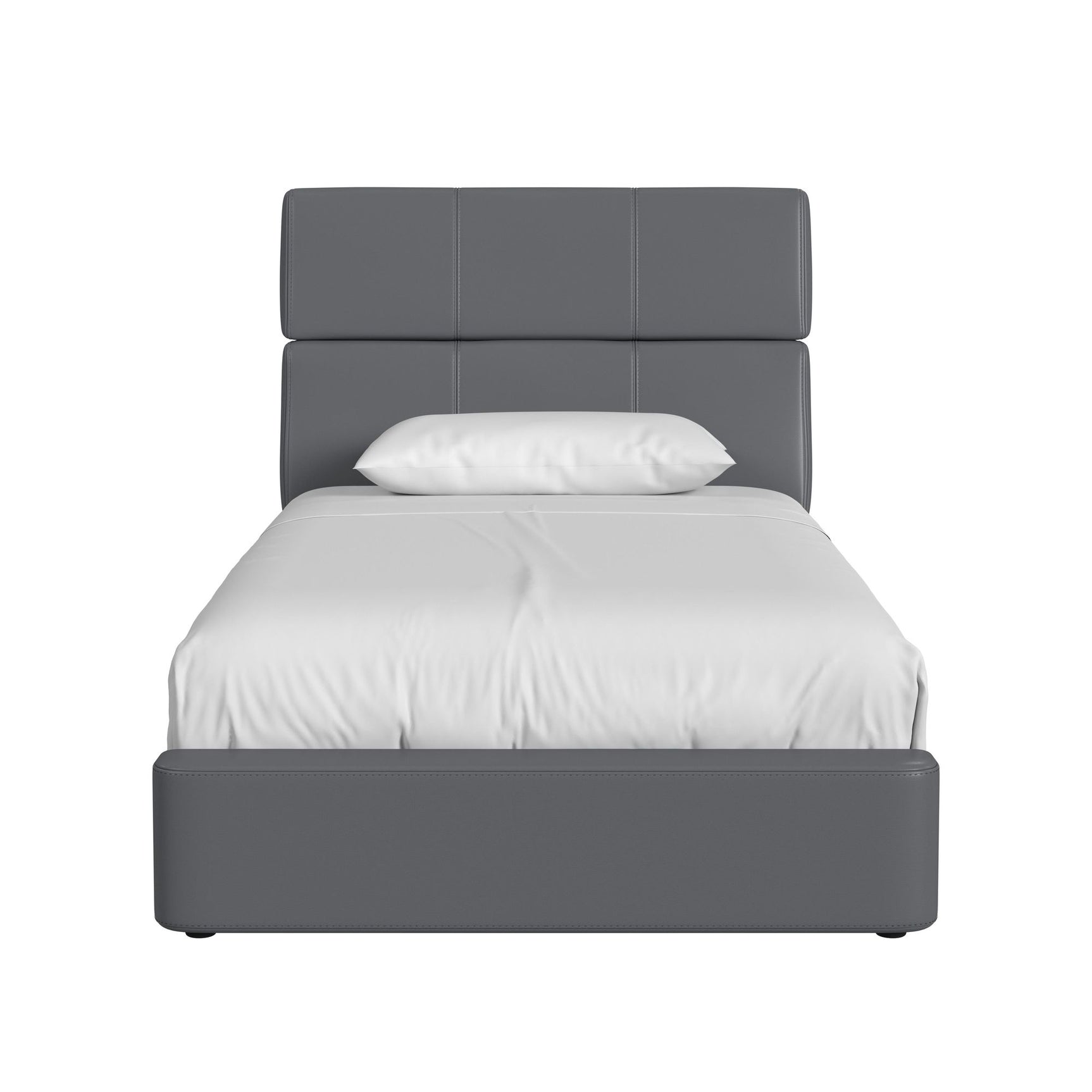 Valari Twin Bed in Grey PU - Tampa Furniture Outlet