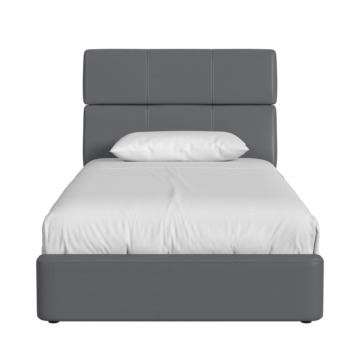 Valari Twin Bed in Grey PU