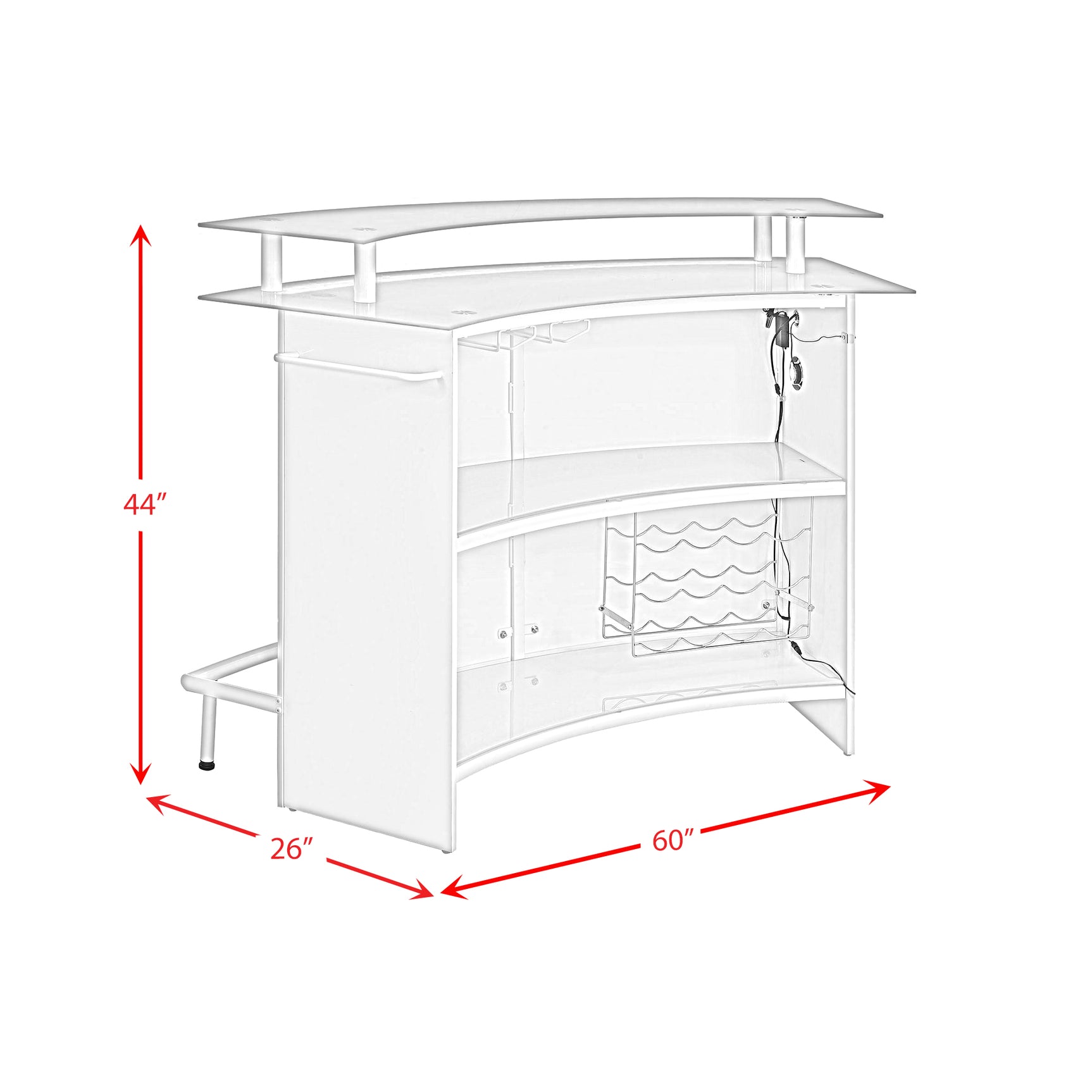 Valentina Bar Table in White