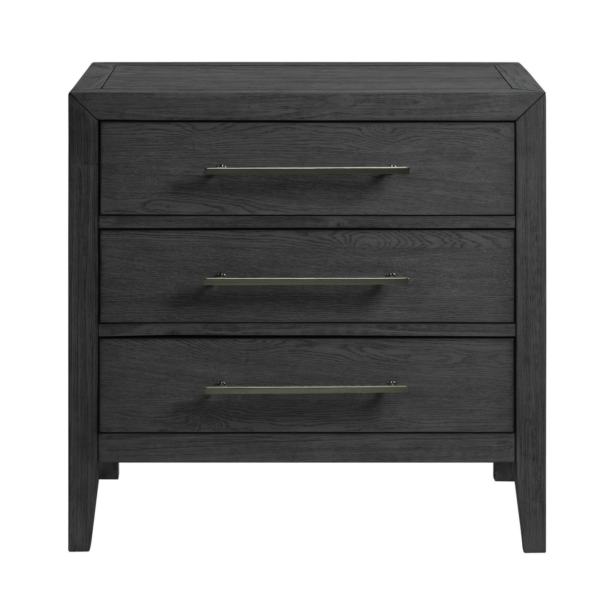 Versailles Contemporary 3-Drawer Nightstand in Black