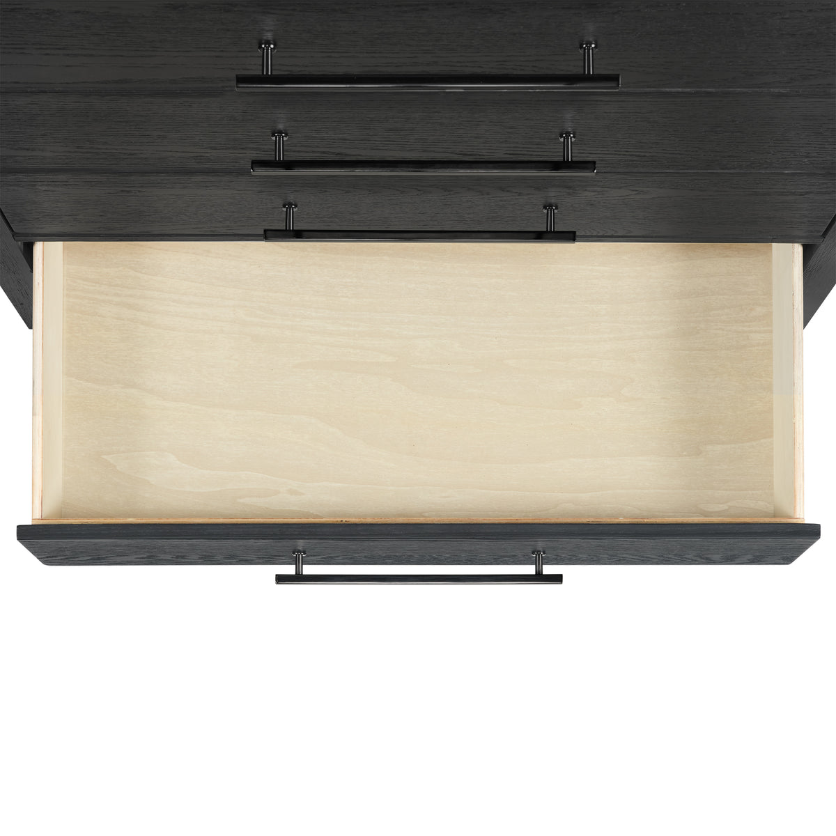 Versailles Contemporary 3-Drawer Nightstand in Black