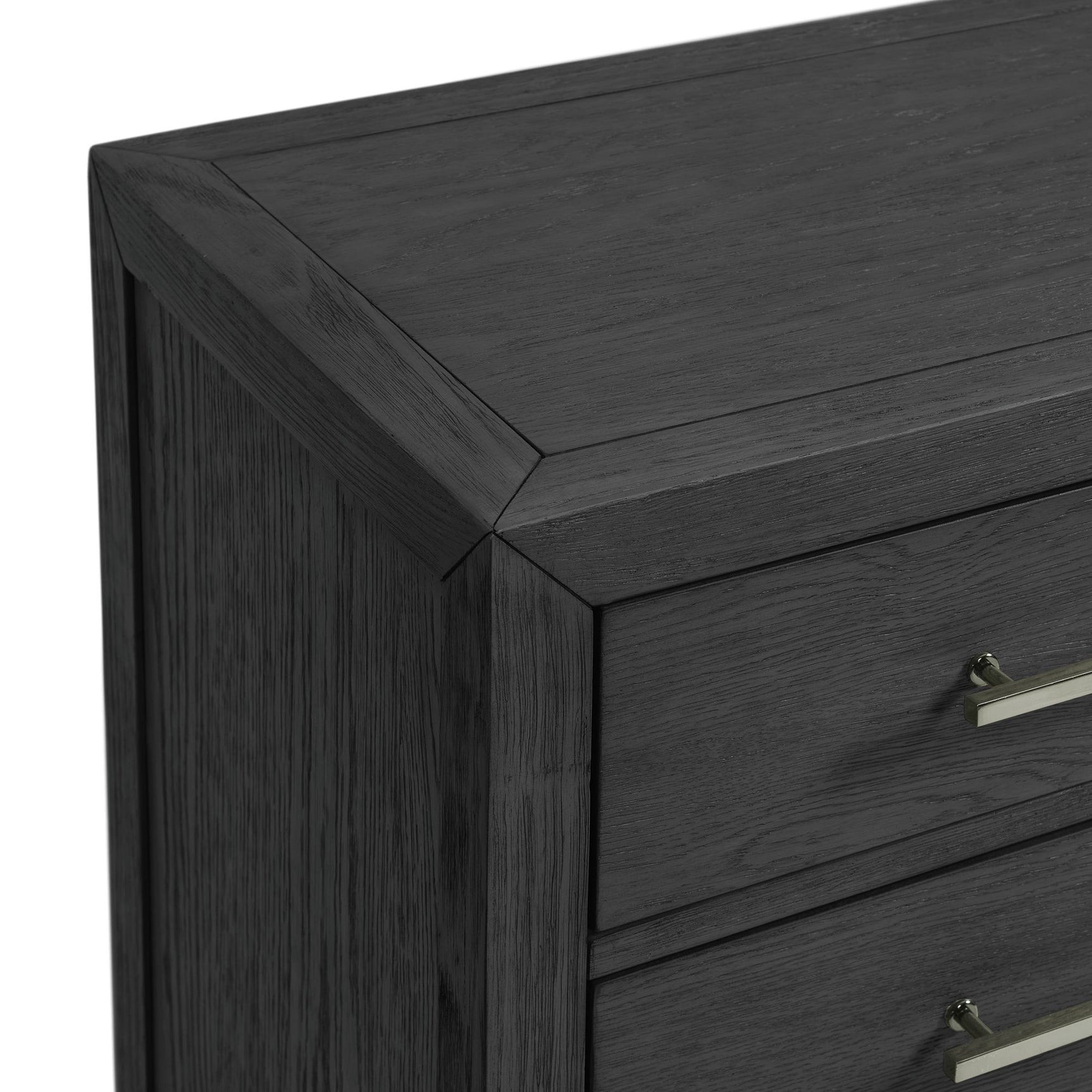 Versailles Contemporary 3-Drawer Nightstand in Black - Tampa Furniture Outlet