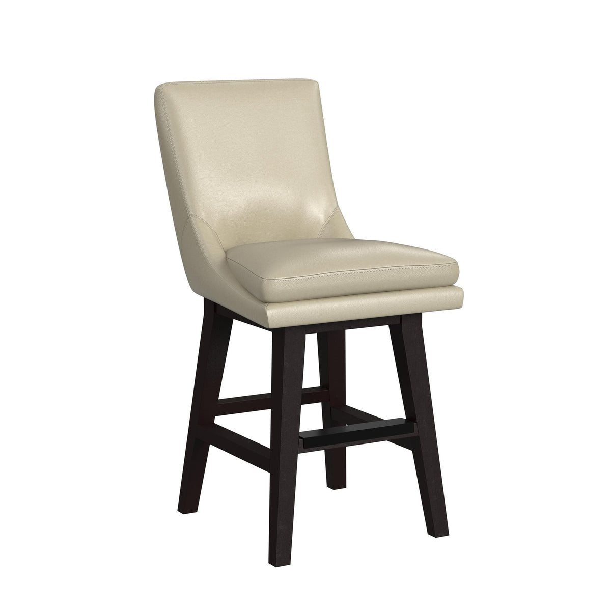 Villanova Swivel Counter Stool with Beige PU in Espresso (2 Per Carton)