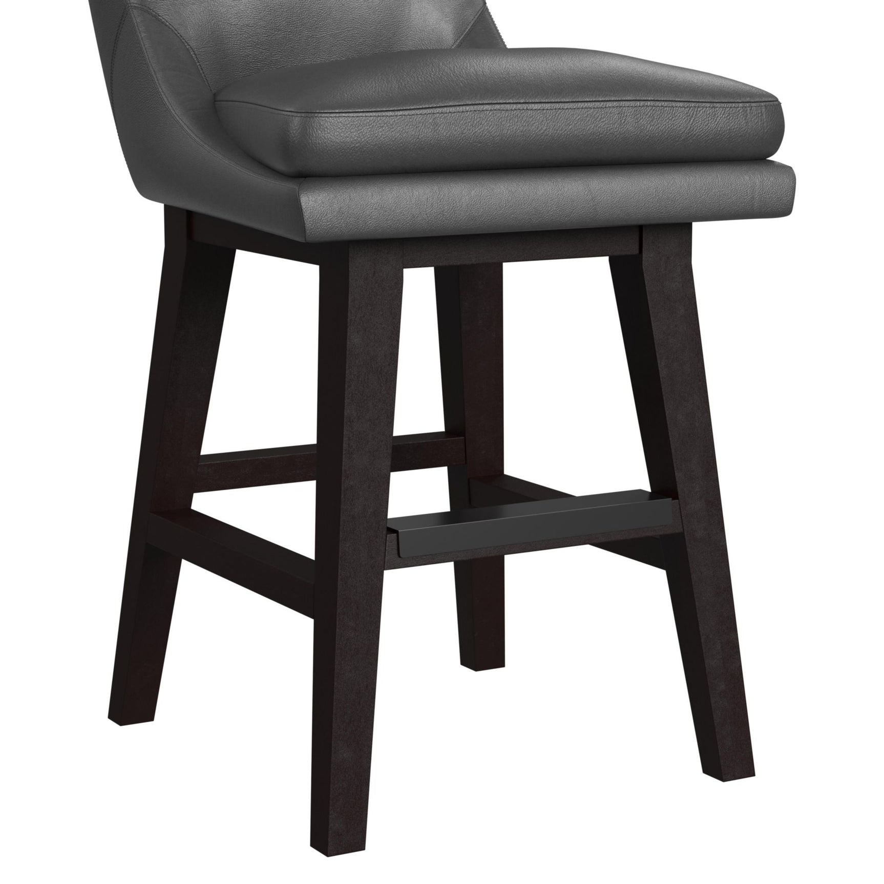 Villanova Swivel Counter Stool with Pewter PU in Espresso (2 Per Carton) - Tampa Furniture Outlet