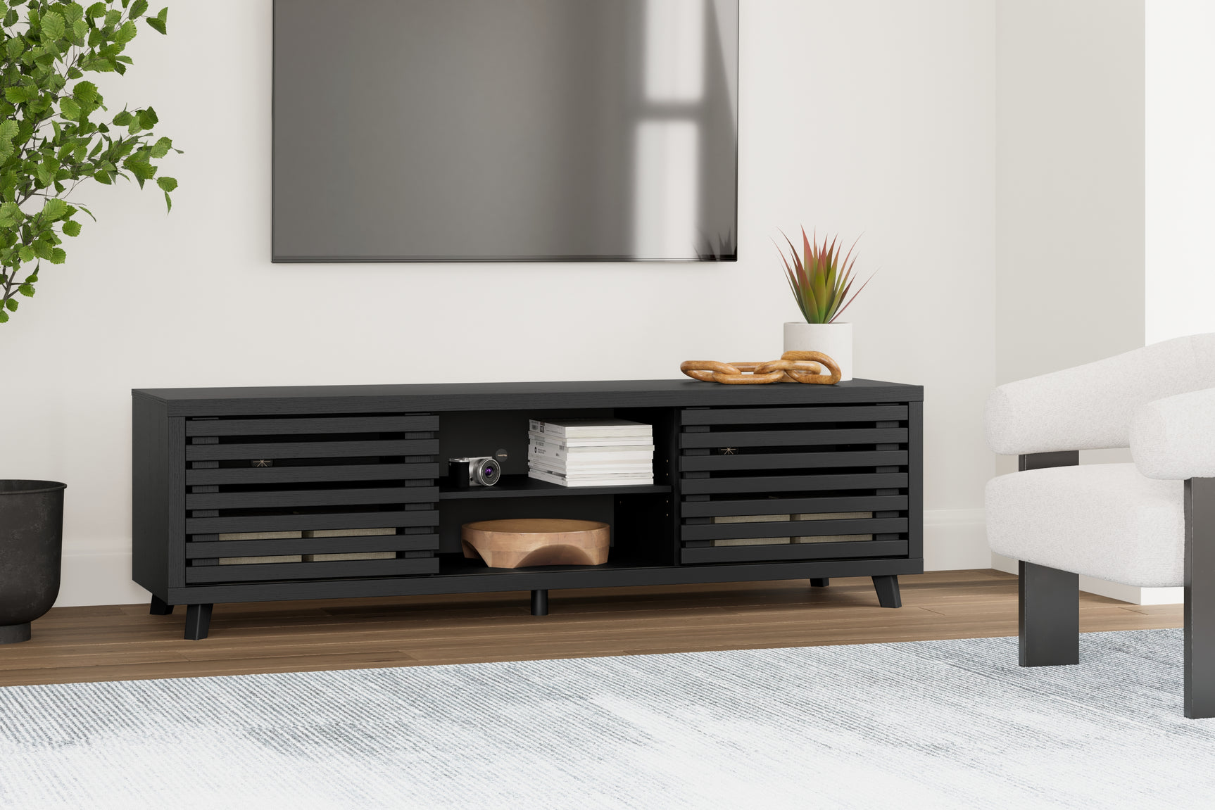 Tampa Furniture Outlet - Ashley Furniture - Danziar TV Stand - 72" / Black - W1013-68