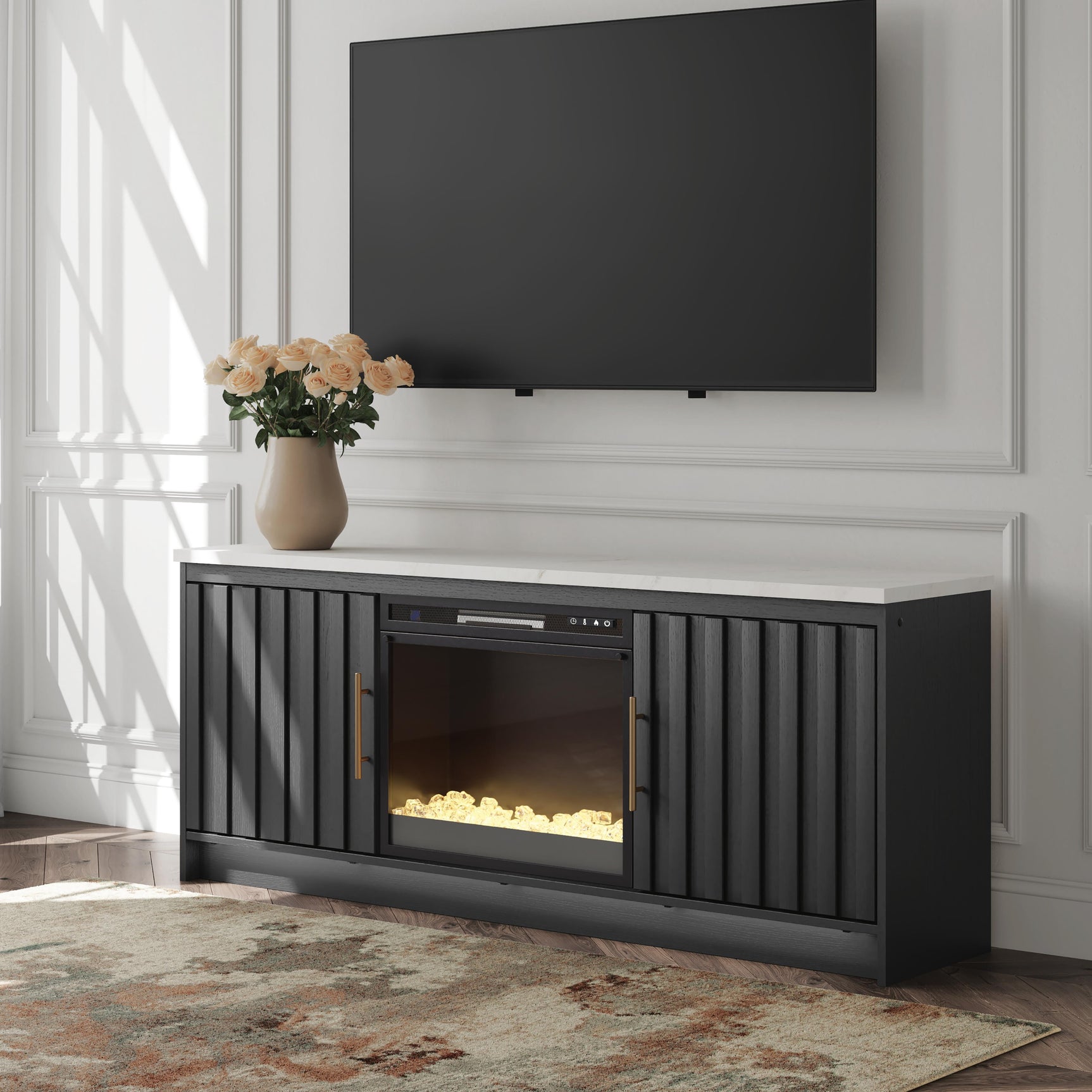 Cadmori 63" TV Stand with Electric Fireplace - Tampa Furniture Outlet