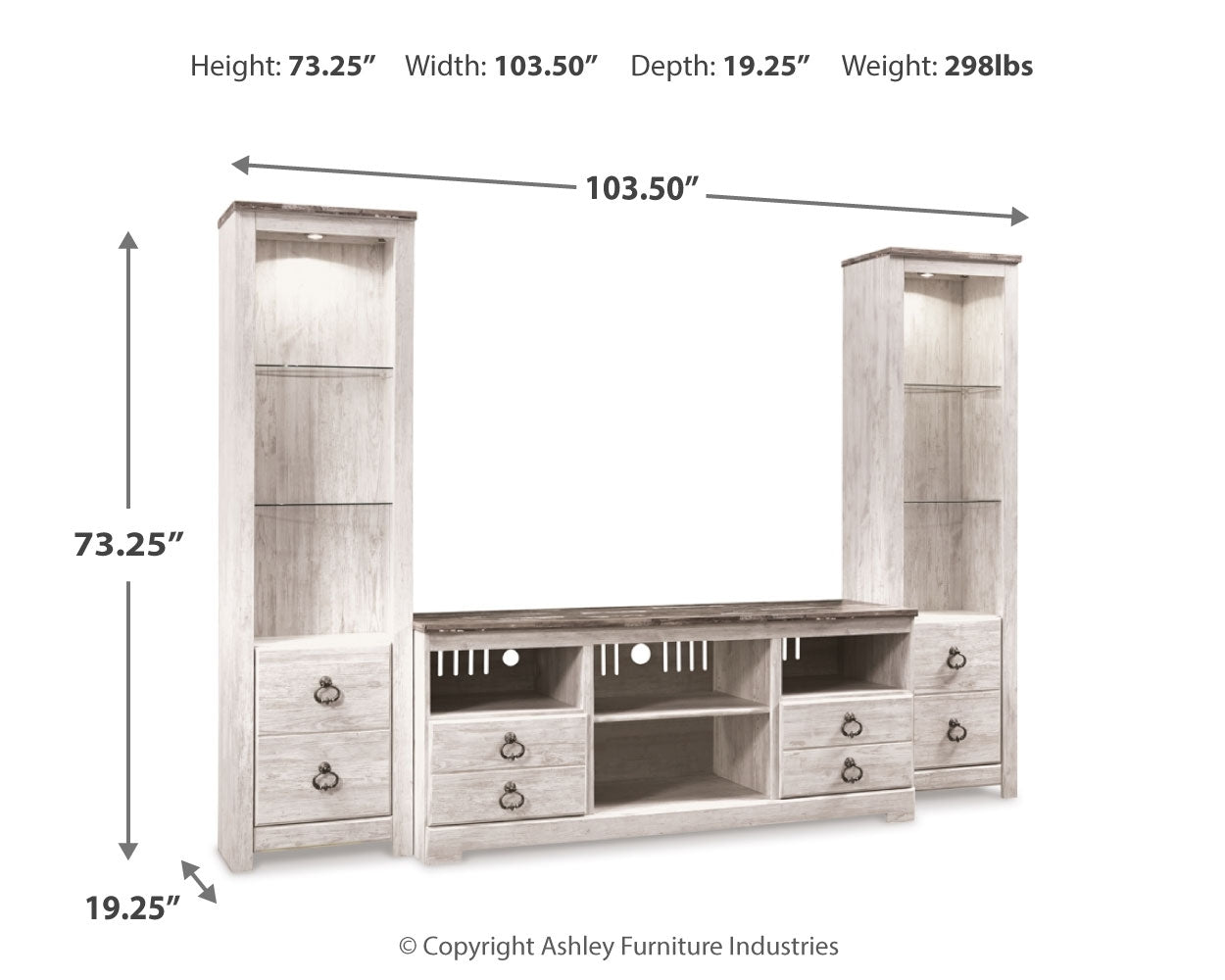 Willowton 3-Piece Entertainment Center - Tampa Furniture Outlet