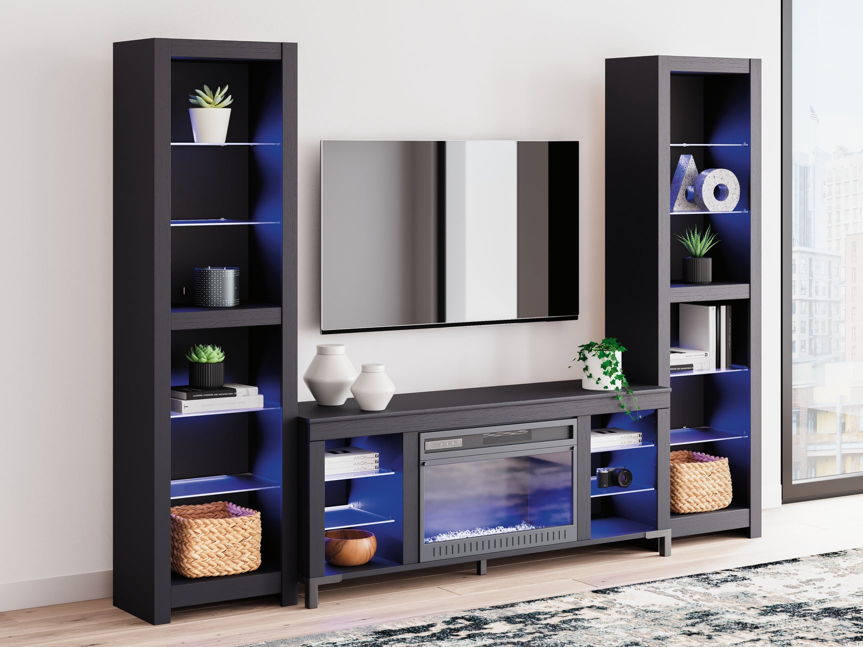 Cayberry 3-Piece Entertainment Center with Electric Fireplace - Tampa Furniture Outlet