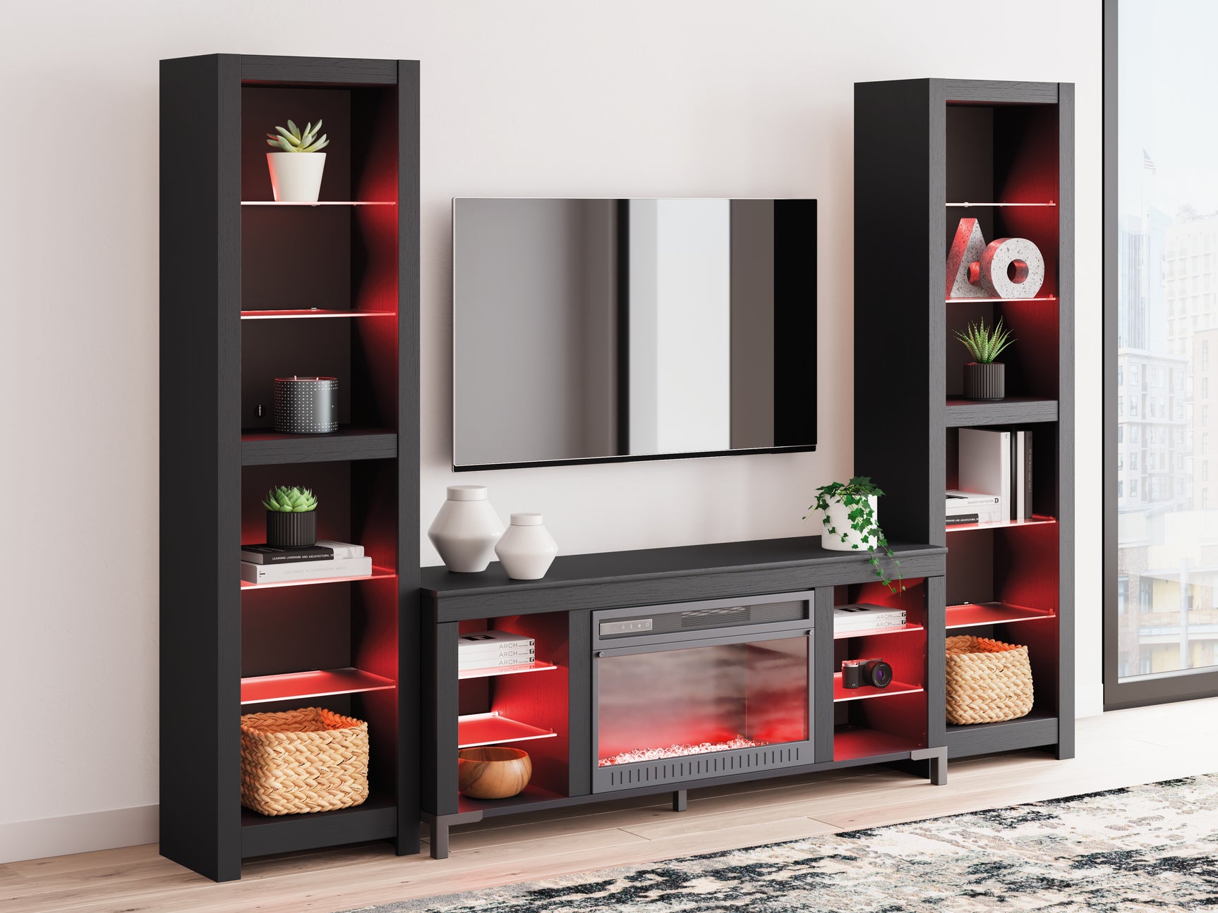 Cayberry 3-Piece Entertainment Center with Electric Fireplace - Tampa Furniture Outlet