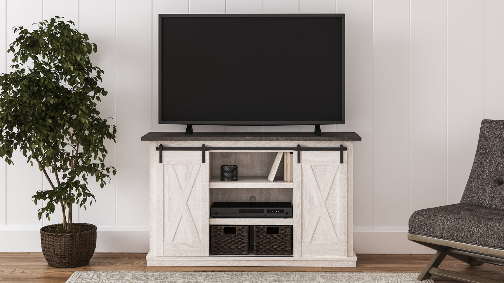 Tampa Furniture Outlet - Ashley Furniture - Dorrinson 54" TV Stand - 54" / Two-tone - W287-48