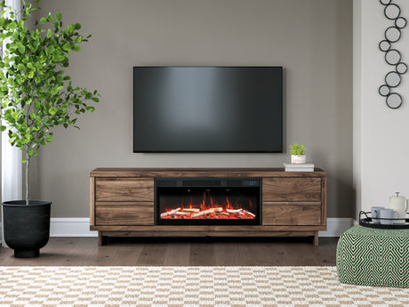 Tampa Furniture Outlet - Ashley Furniture - Zadilyn 72" TV Stand with Electric Fireplace - 72" TV Stand with Electric Fireplace / Brown - W3367W1