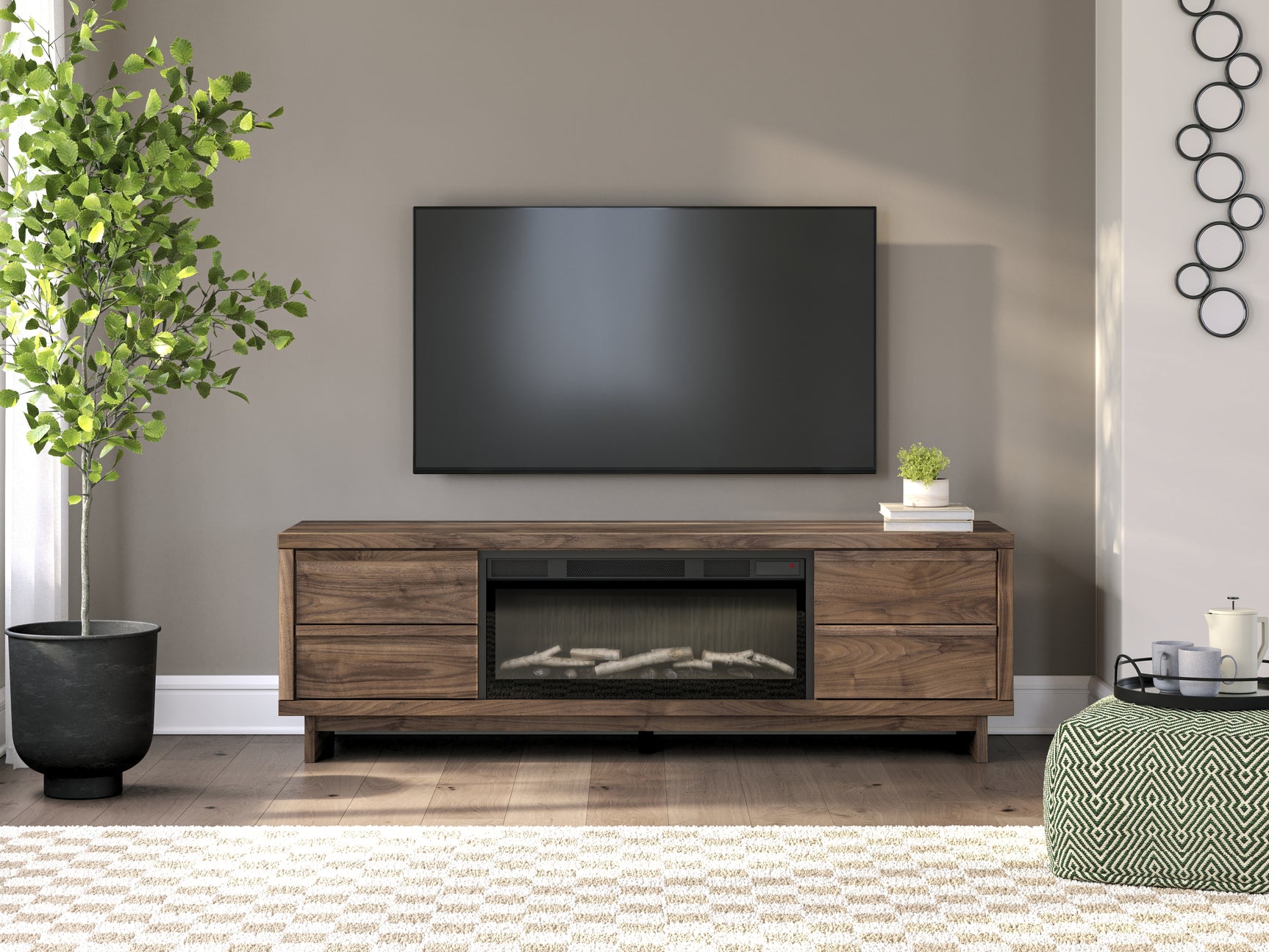 Zadilyn 72" TV Stand with Electric Fireplace - Tampa Furniture Outlet