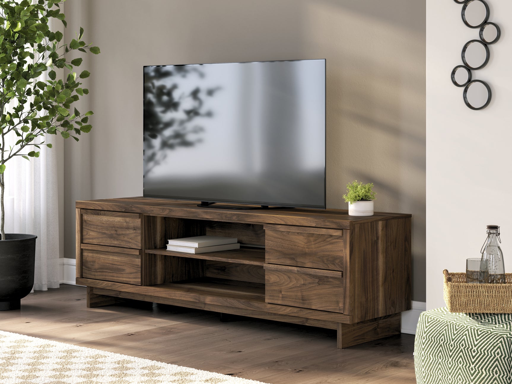 Tampa Furniture Outlet - Ashley Furniture - Zadilyn 72" TV Stand - 72" / Brown - W3367-68