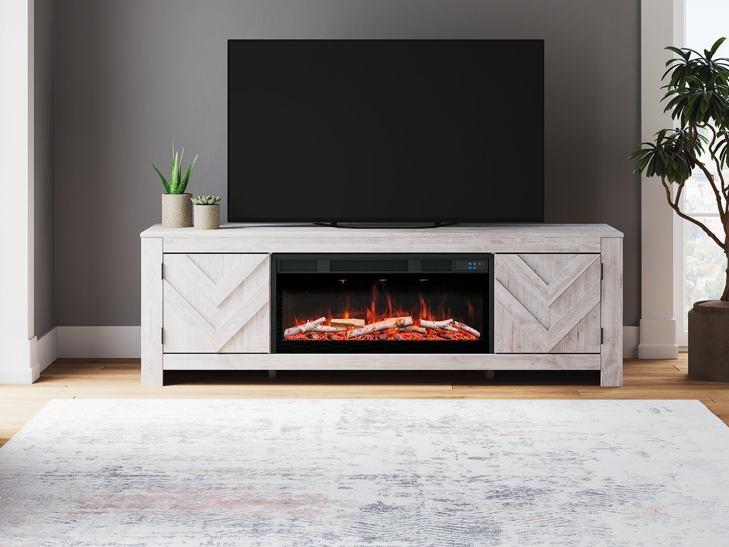 Cayboni 71" TV Stand with Electric Fireplace - Tampa Furniture Outlet